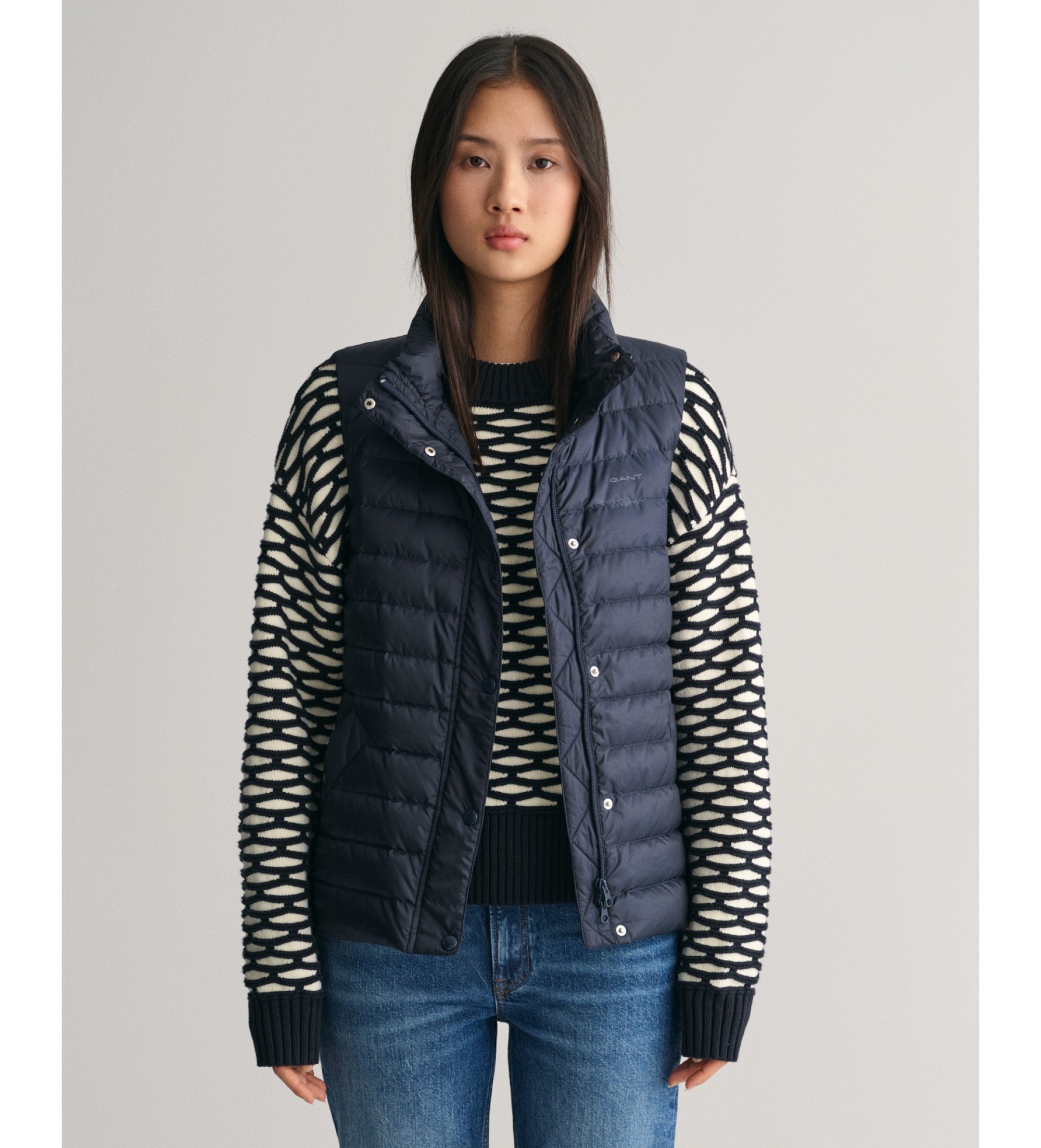 Gant für Damen. 4700280 Leichte Daunenjacke navy (S), Lässig, Recyceltes Polyester, Nachhaltig, Marine