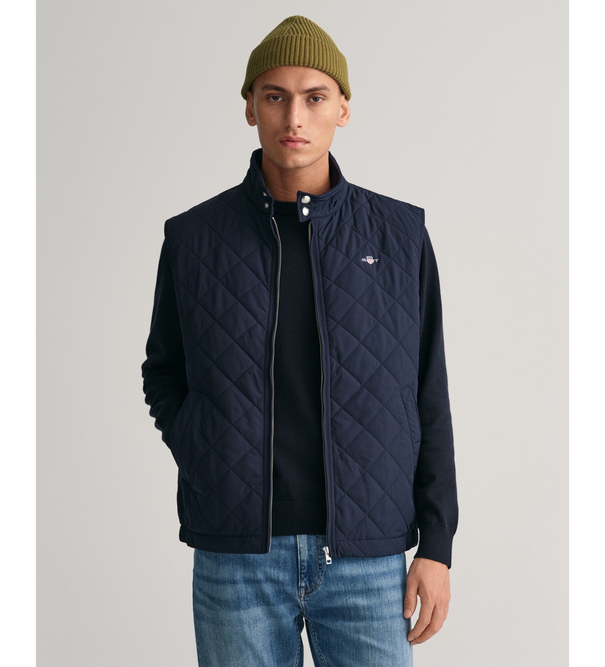 Gant für Herren. 7006341 Windjacke gesteppte Windjacke Weste navy (5XL), Lässig, Polyester, Ärmellos / Hosenträger, Marine