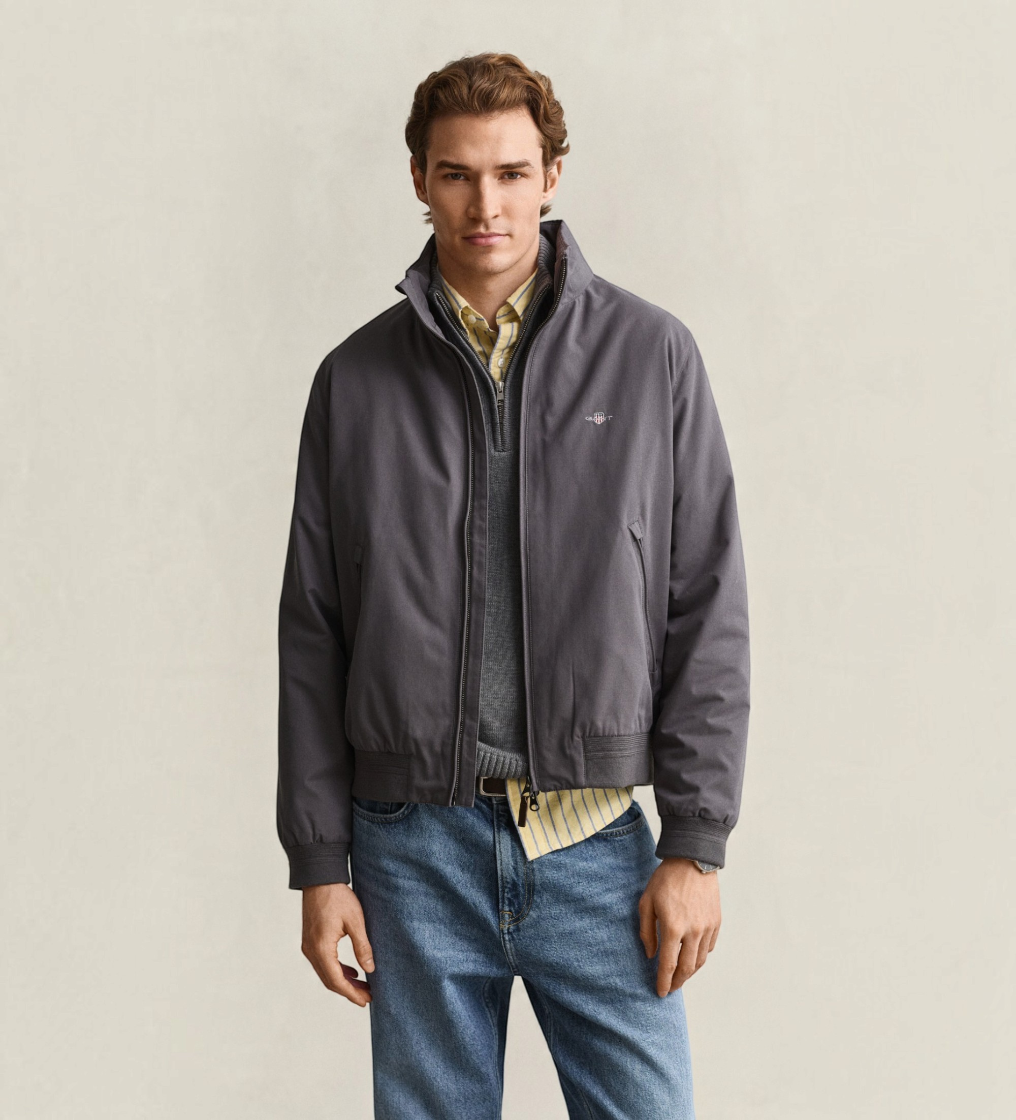 Gantvoor mannen. 7006645 Grijs Hampshire jack (XL), Casual, Gerecycled polyester