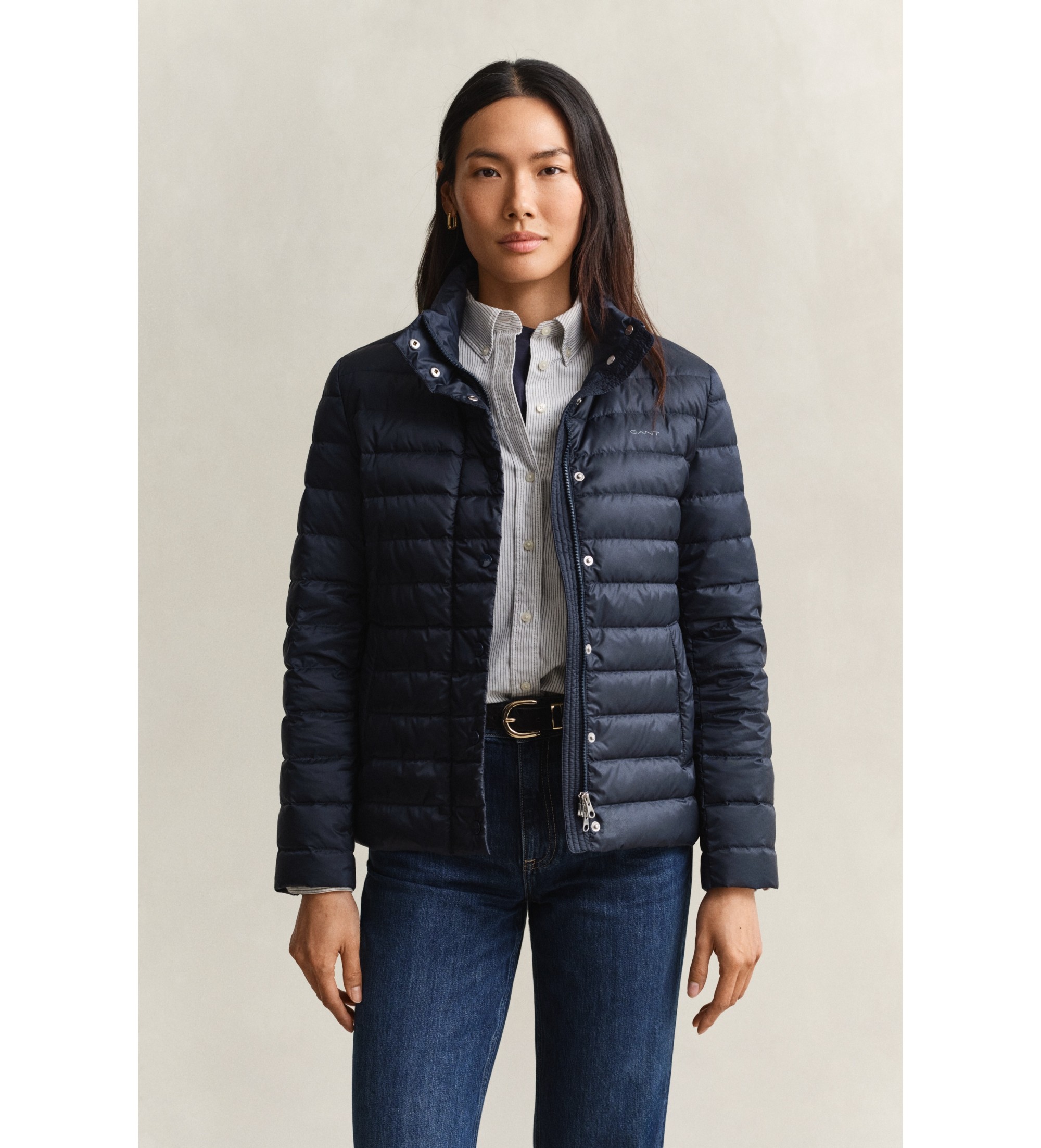 Gant für Damen. 4700481 Leichte Daunenjacke marineblau (L), Lässig, Recyceltes Polyester