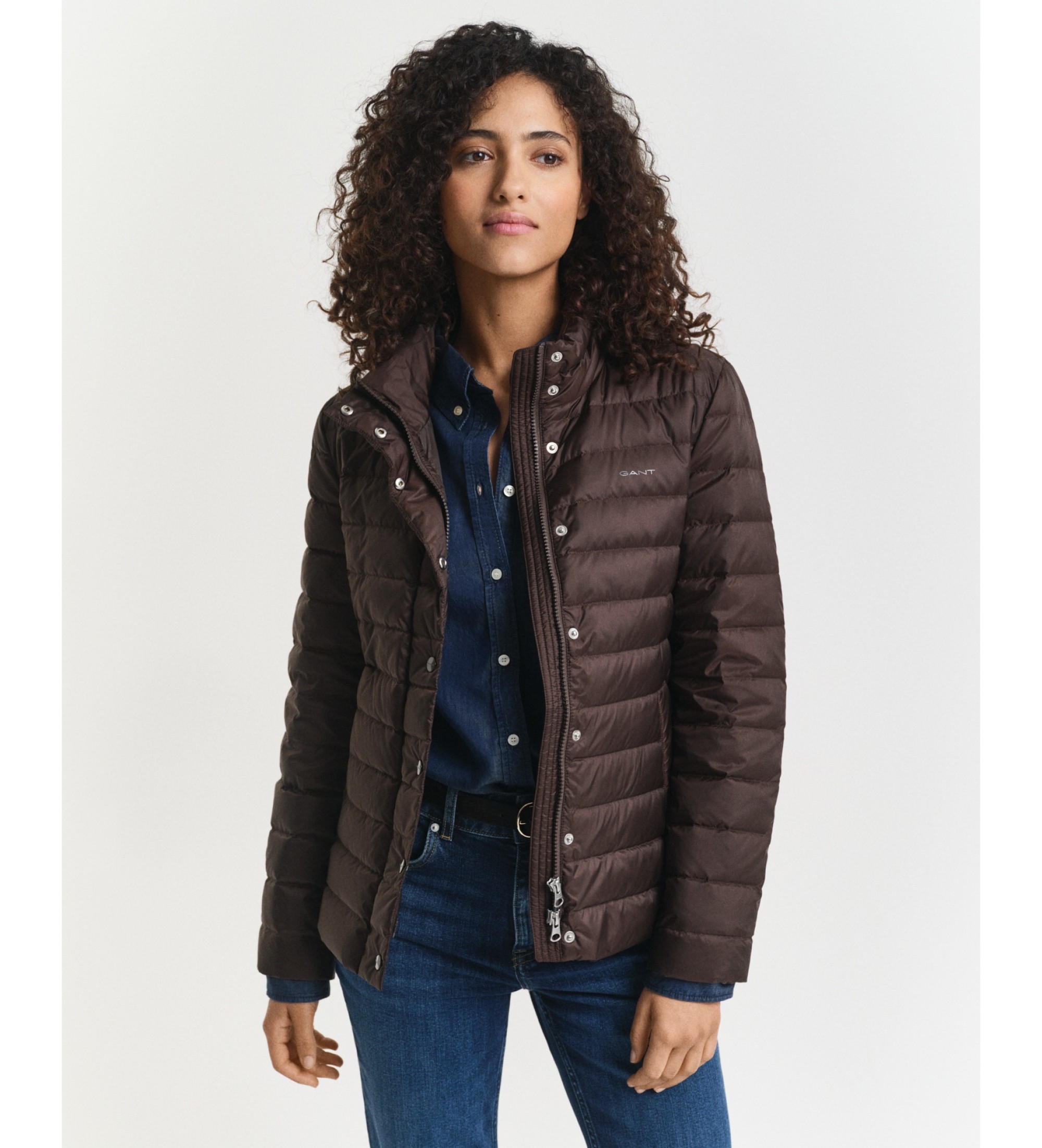 Gant für Damen. 4700481 Leichte Daunenjacke braun (M), Lässig, Recyceltes Polyester
