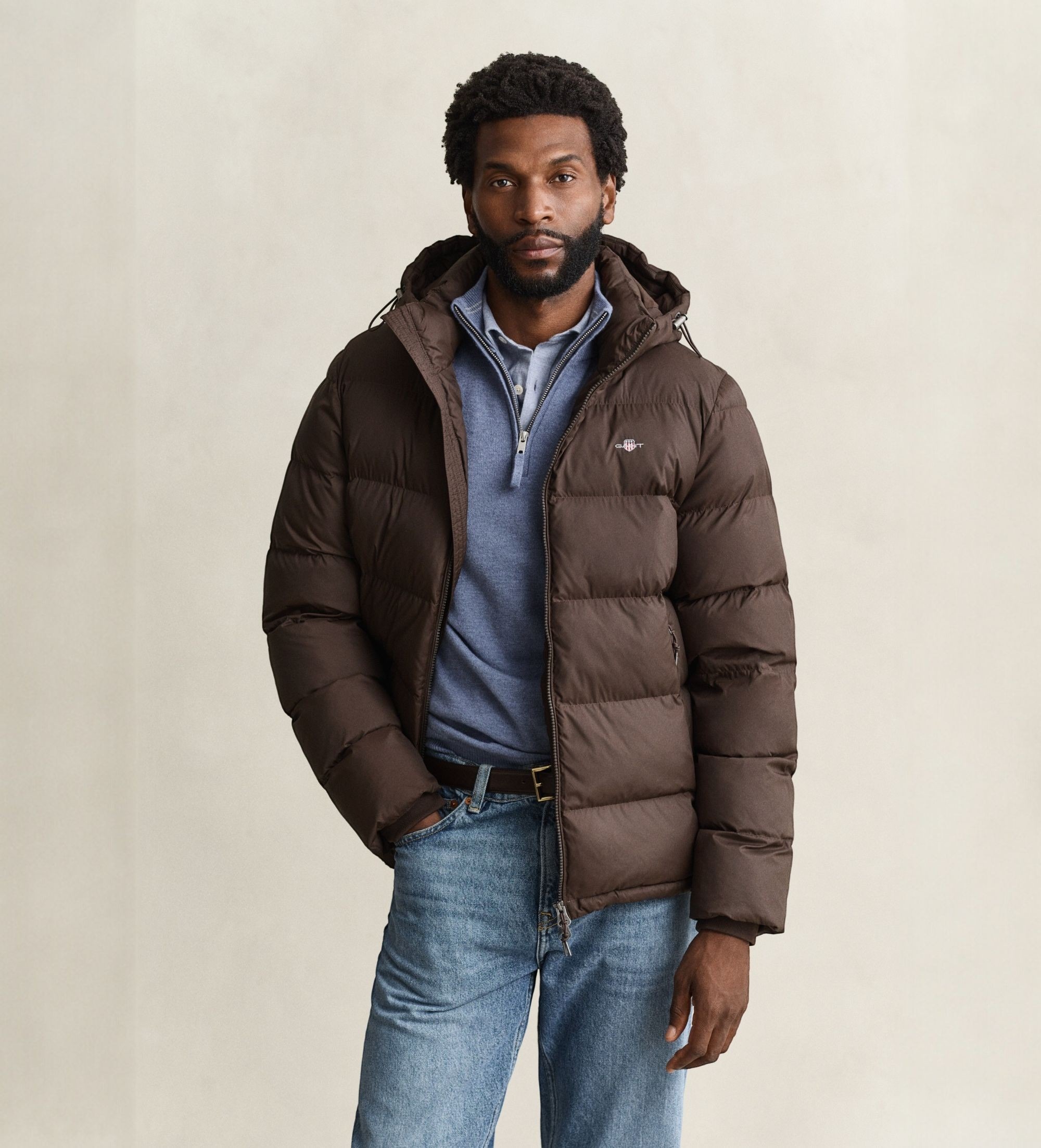 Gant für Herren. 7006661 Dunkelbraune Active-Jacke (M), Schwarz, Sportlich, Recyceltes Polyester
