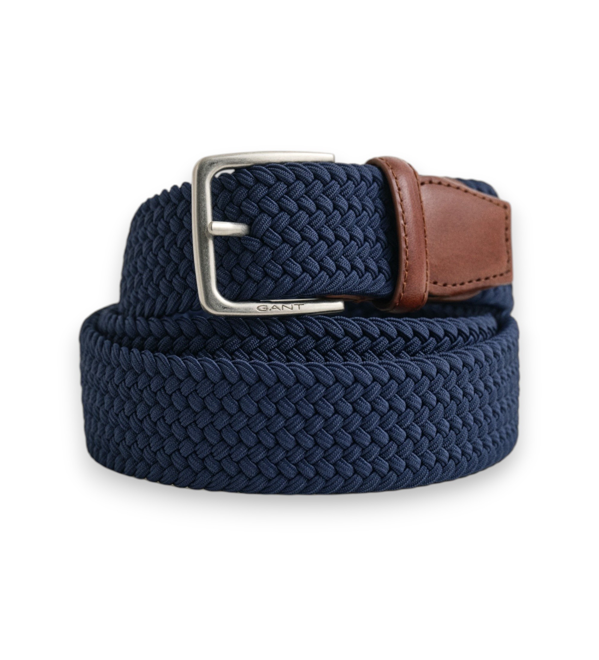 Gant für Herren. 9940193 Geflochtener elastischer Gürtel marineblau (85/34), Lässig, Klassisch, Recyceltes Polyester