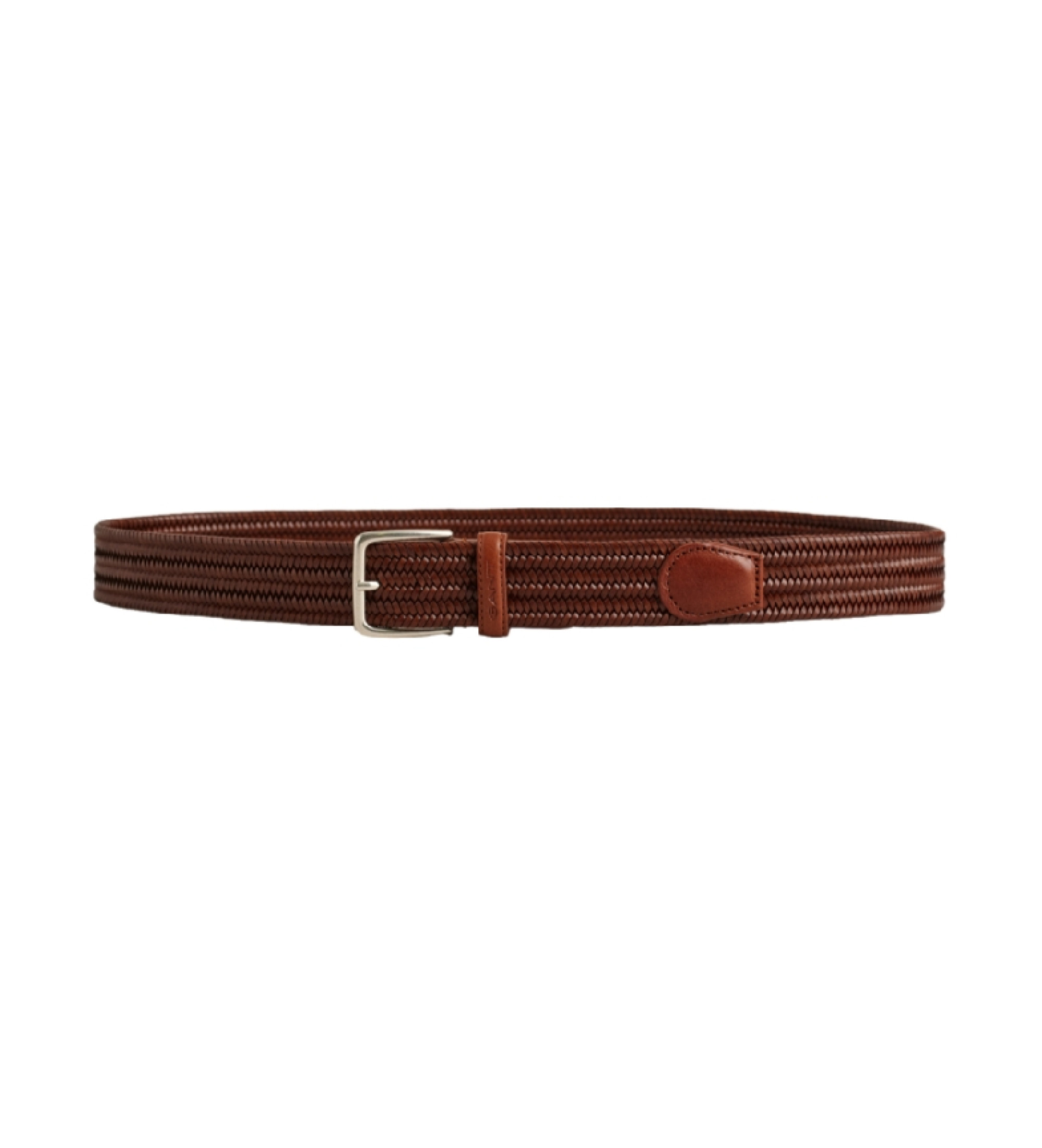 Gant für Herren. 9940161 Brauner geflochtener, elastischer Ledergürtel (90 cm), Lässig, Klassisch