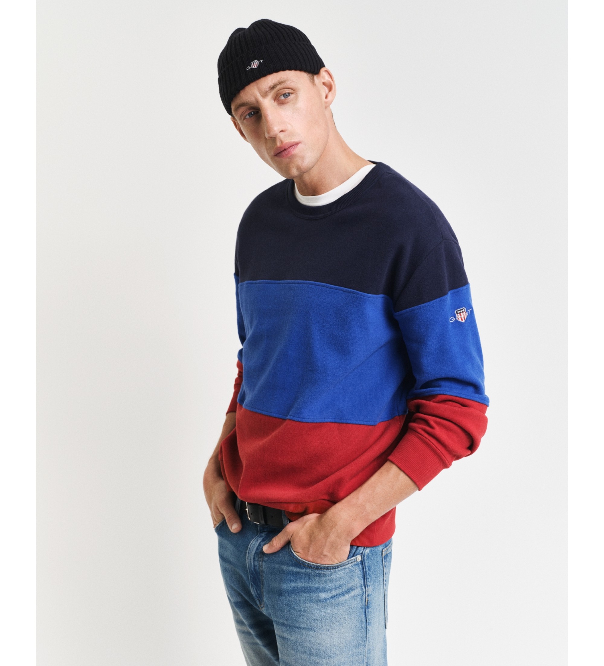 Gant für Herren. 2044018 Sweatshirt Colorblocked blau (M), Lässig, Baumwolle