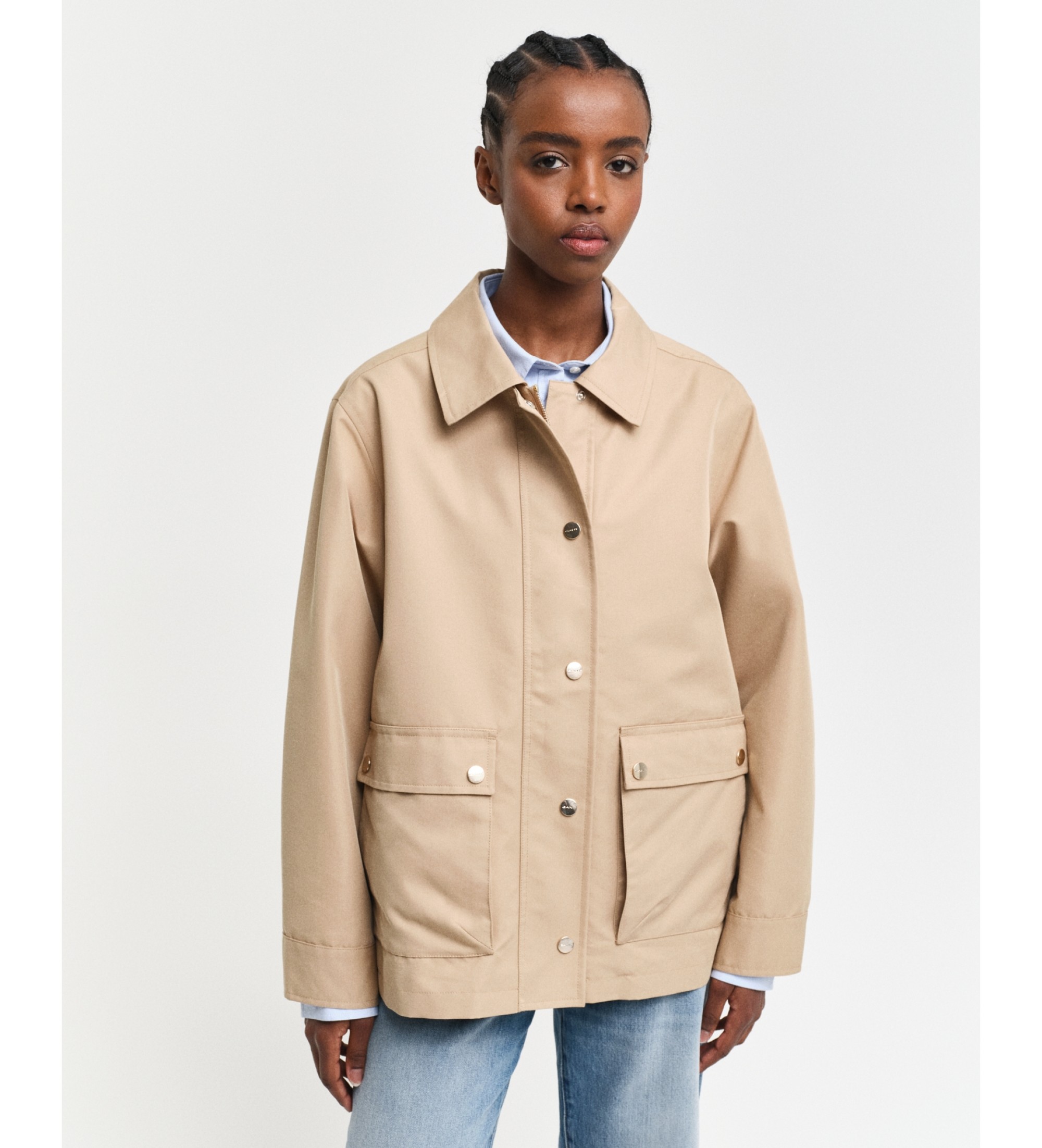 Gant für Damen. 4700356 Twilljacke beige (S), Lässig, Baumwolle