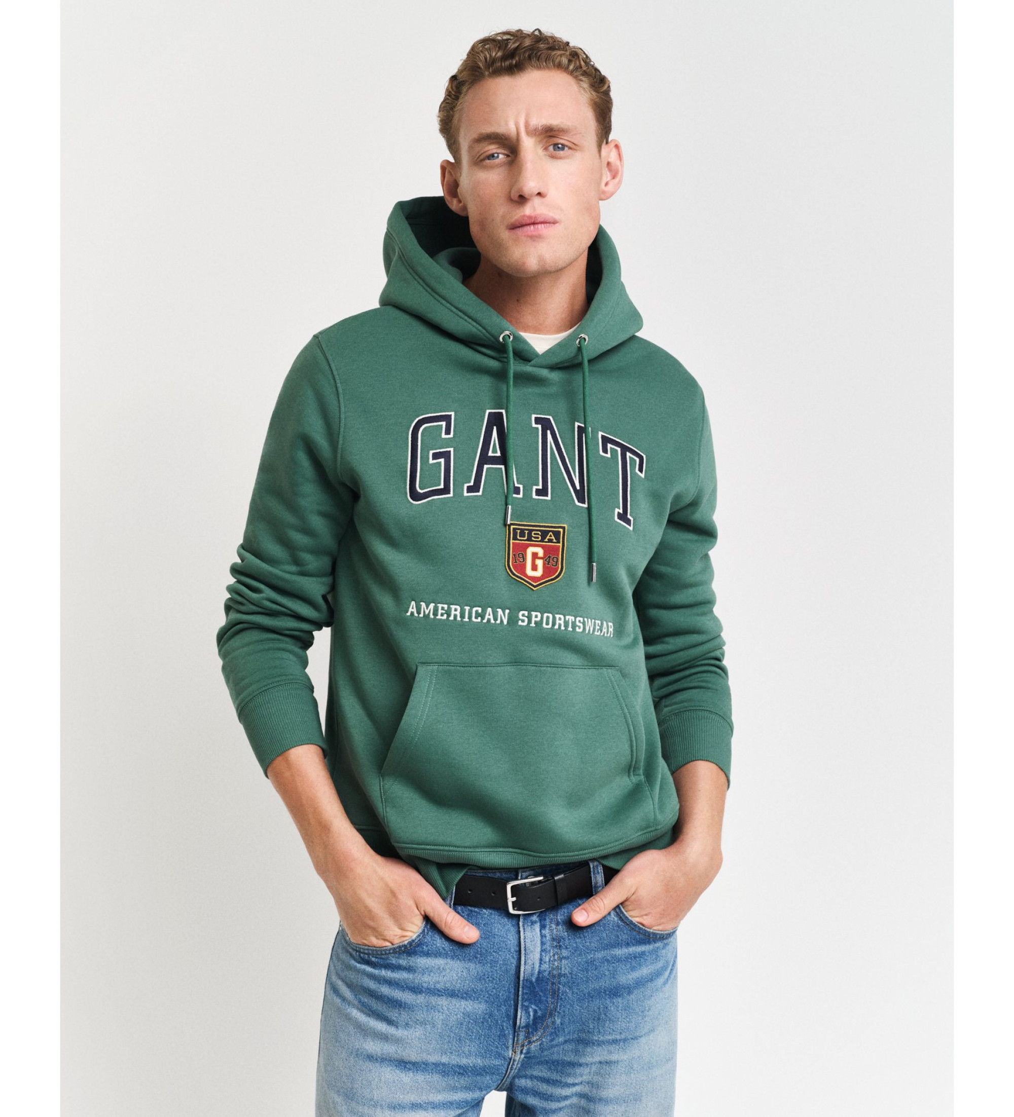 Gant für Herren. 2044004 Sweatshirt Wappenschild Grafik grün (S), Lässig, Baumwolle, Langarm
