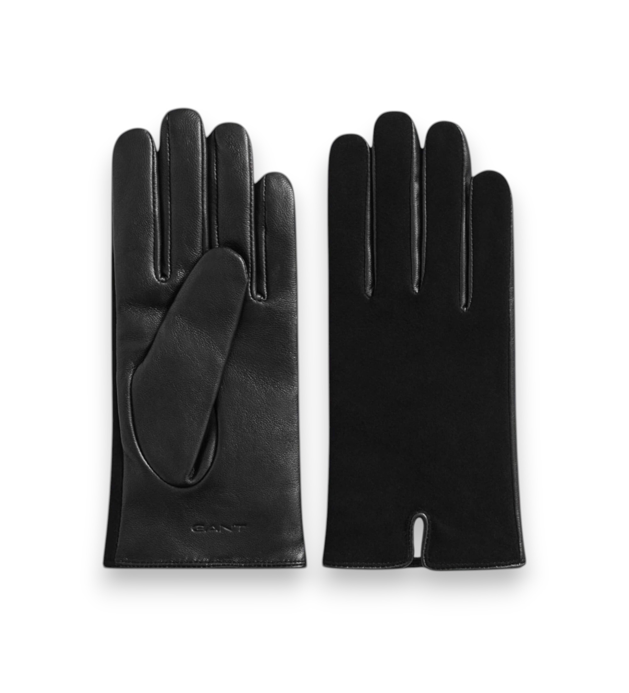 Gant für Damen. 4930079 Schwarze Lederhandschuhe (M), Klassisch