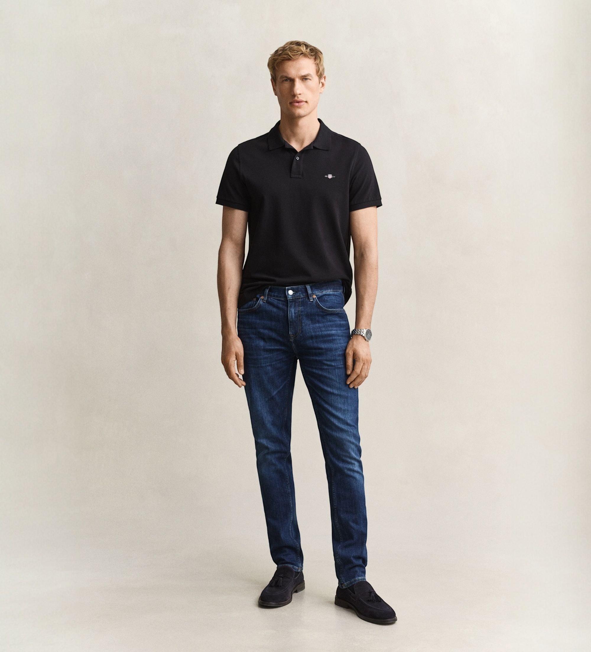 Gant für Herren. 1000010 Klassische Slim-Fit-Jeans blau (36/32), Lässig, Denim