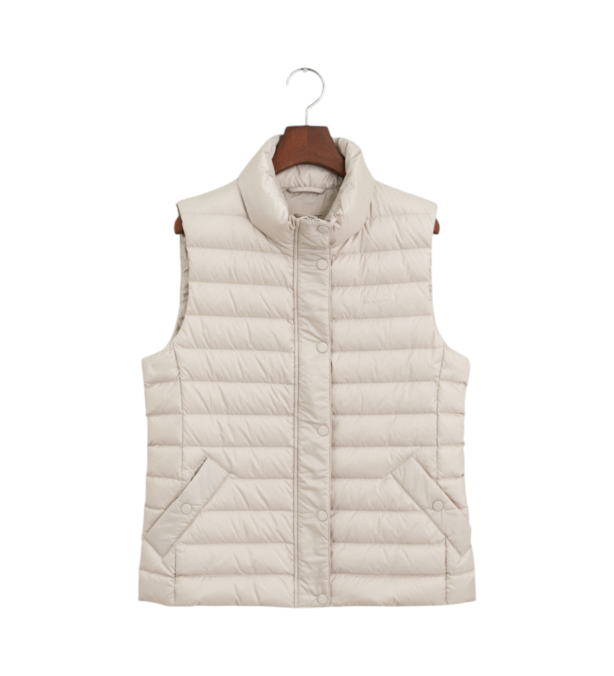 Gant für Damen. 4700280 Hellgraue leichte Daunenjacke (XS), Lässig, Recyceltes Polyester, Nachhaltig