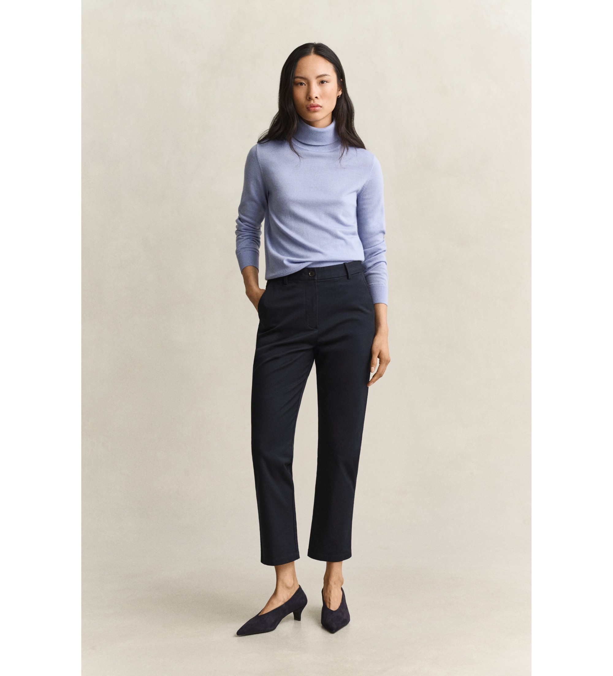 Gant für Damen. 4150380 Klassische Slim-Fit-Chinohose marineblau (36), Lässig, Baumwolle