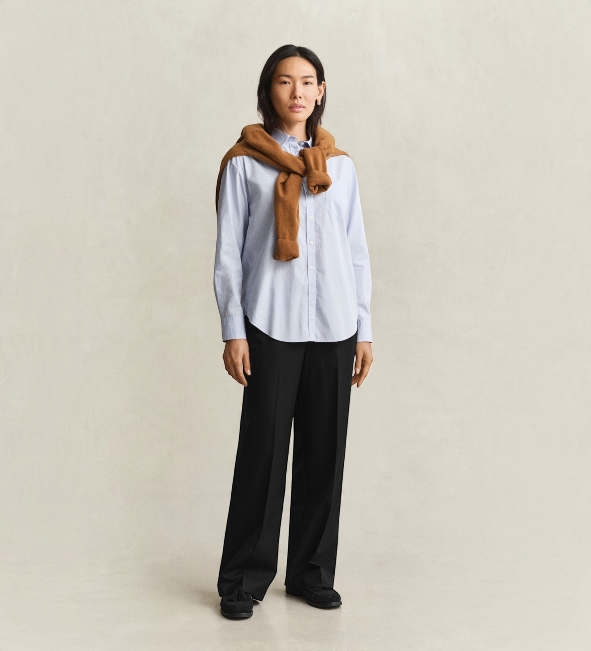 Gantvoor vrouwen. 4150415 Zwarte broek van wolmix (44), Casual, Klassiek
