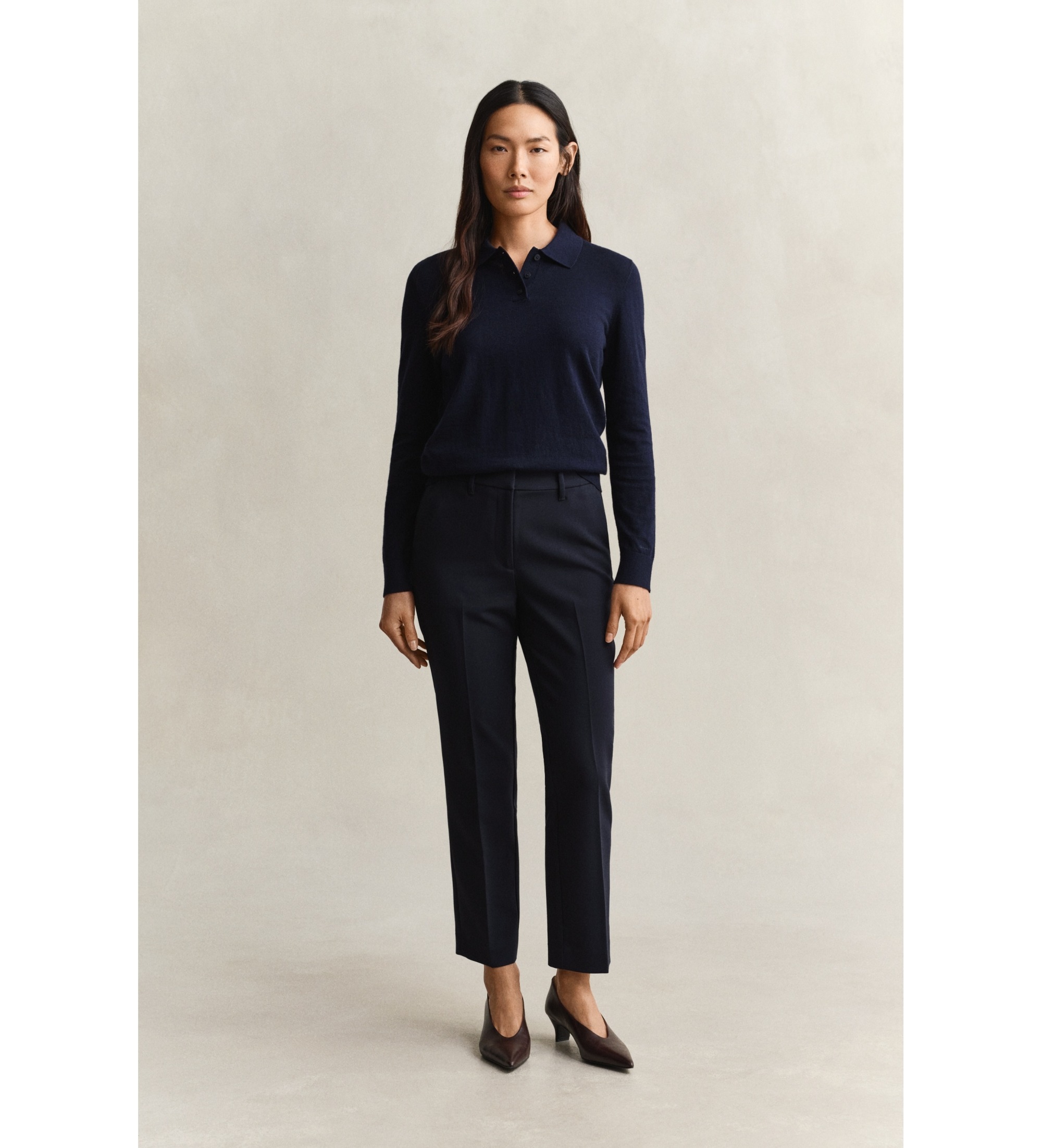 Gant für Damen. 4150363 Fließende Slim Fit Anzughose marineblau (34), Lässig, Klassisch, Polyester