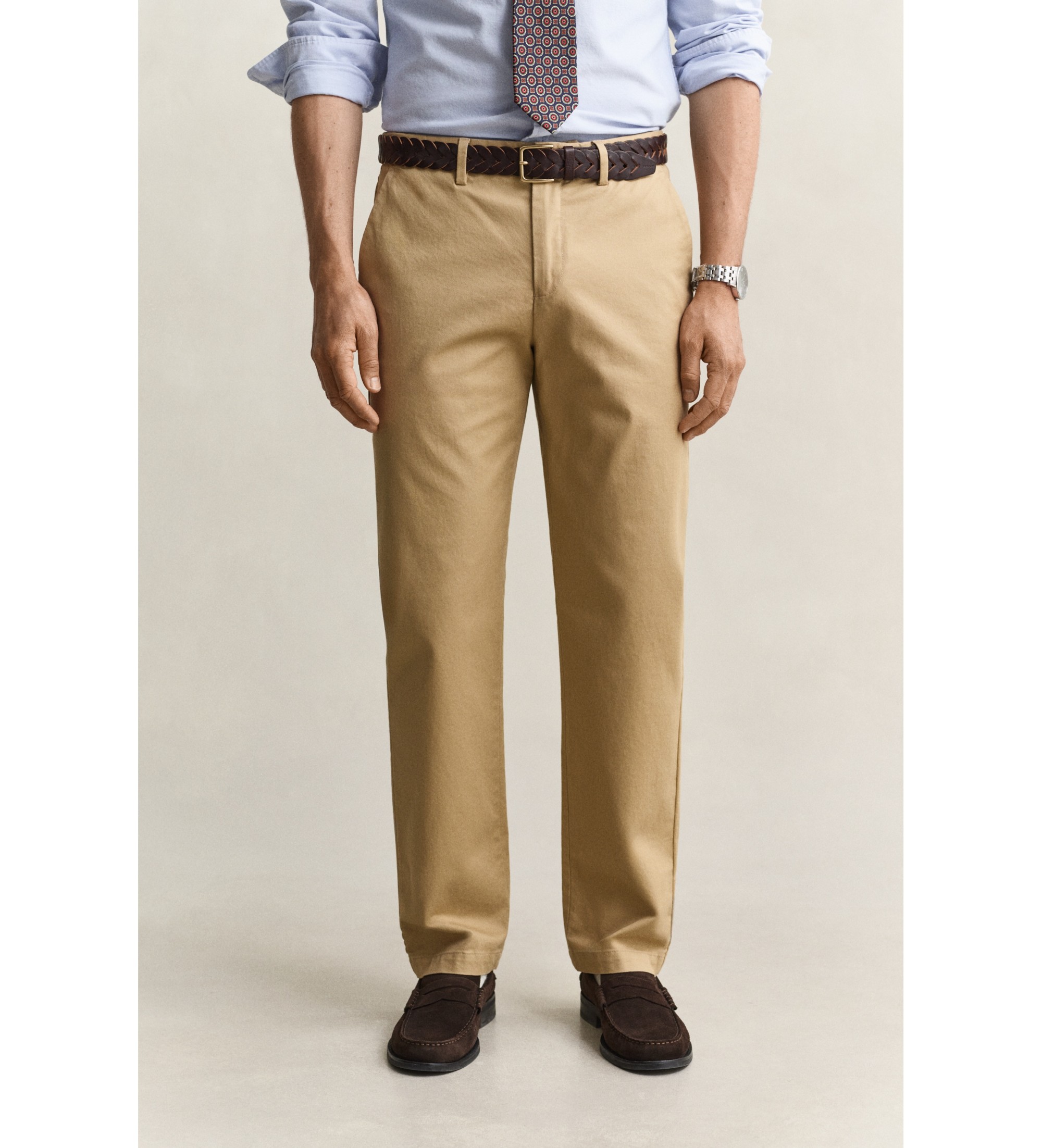 Gant für Herren. 1501006 Beige Regular Fit Smart Chino-Hose (31/32), Lässig, Baumwolle, Klassisch