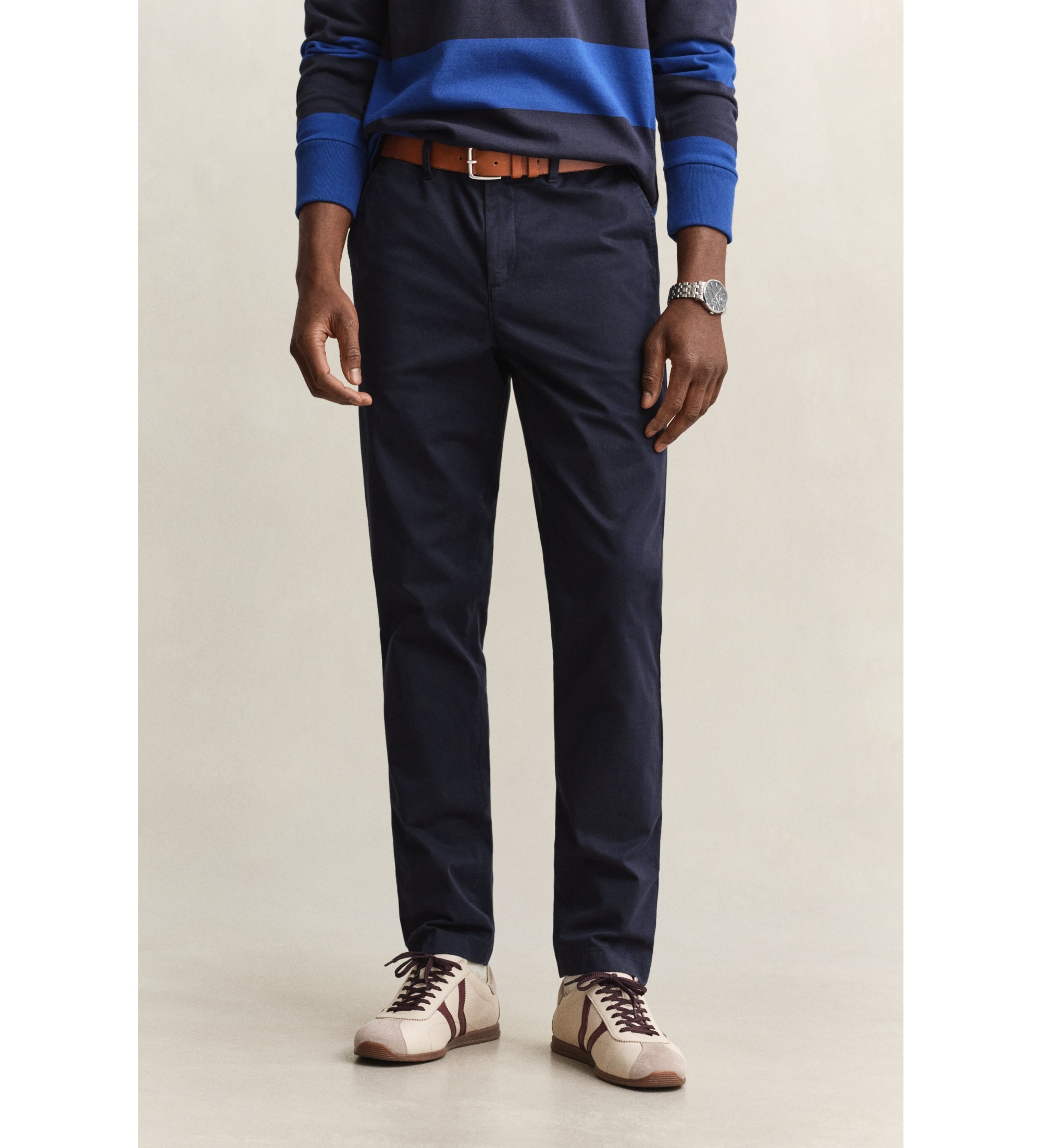 Gant für Herren. 1501000 Chino-Hose Slim Fit Marineblau (34/36), Lässig, Baumwolle, Klassisch