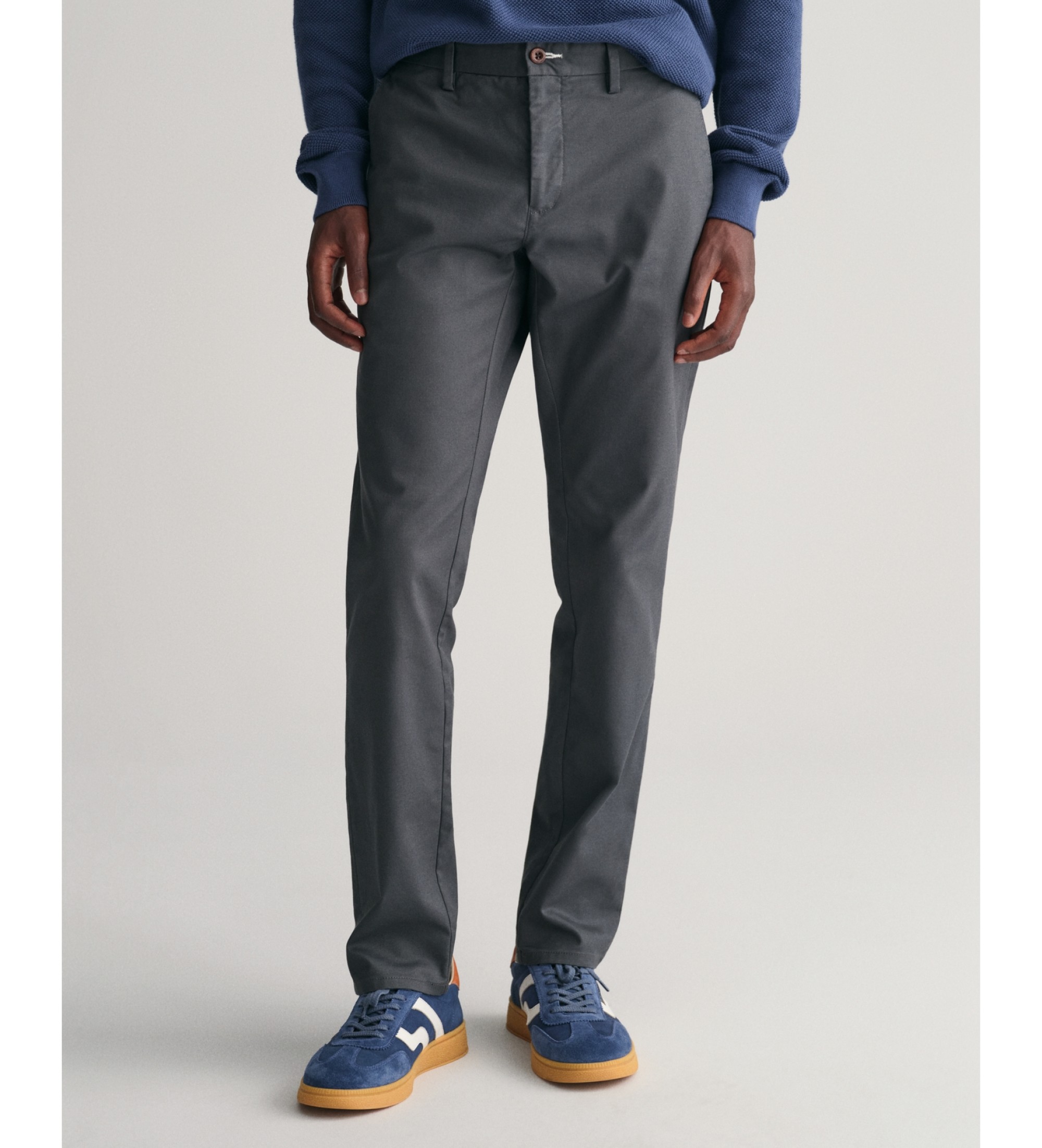 Gant für Herren. 1505220 Chino Slim Fit Tech Prep Hose dunkelgrau (40/34), Lässig, Baumwolle
