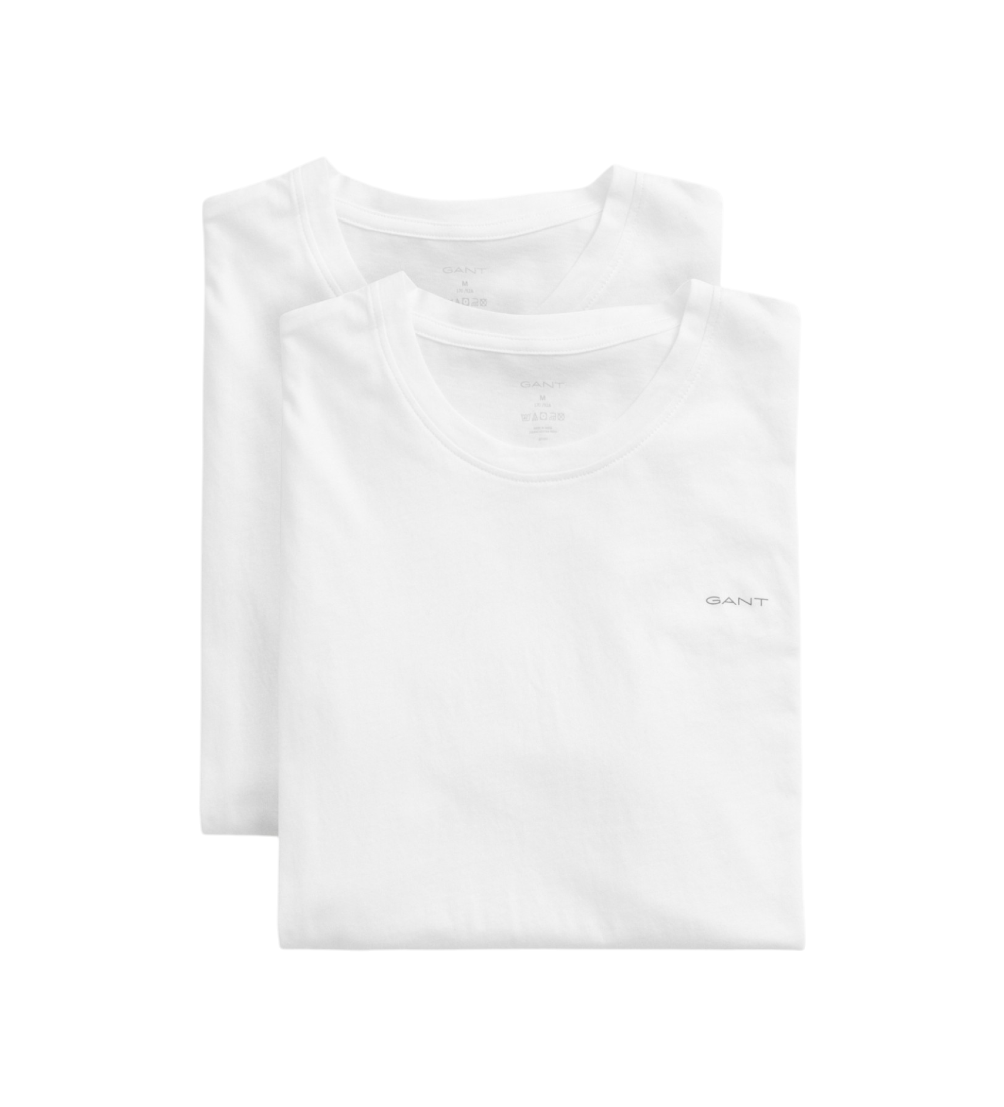 Gant für Herren. 900012008 2er-Set weiße T-Shirts mit Rundhalsausschnitt (XXL), Lässig, Baumwolle, Kurzarm