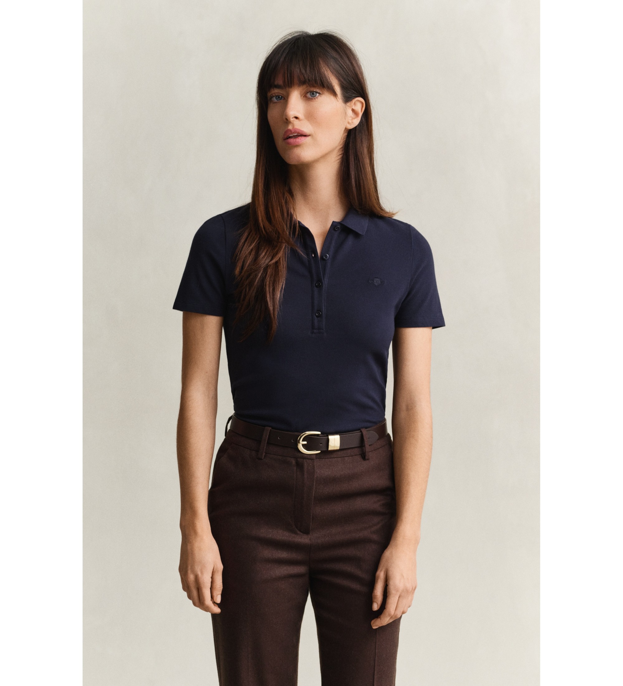 Gant für Damen. 4201535 Polo Marca marineblau (M), Lässig, Baumwolle, Kurzarm