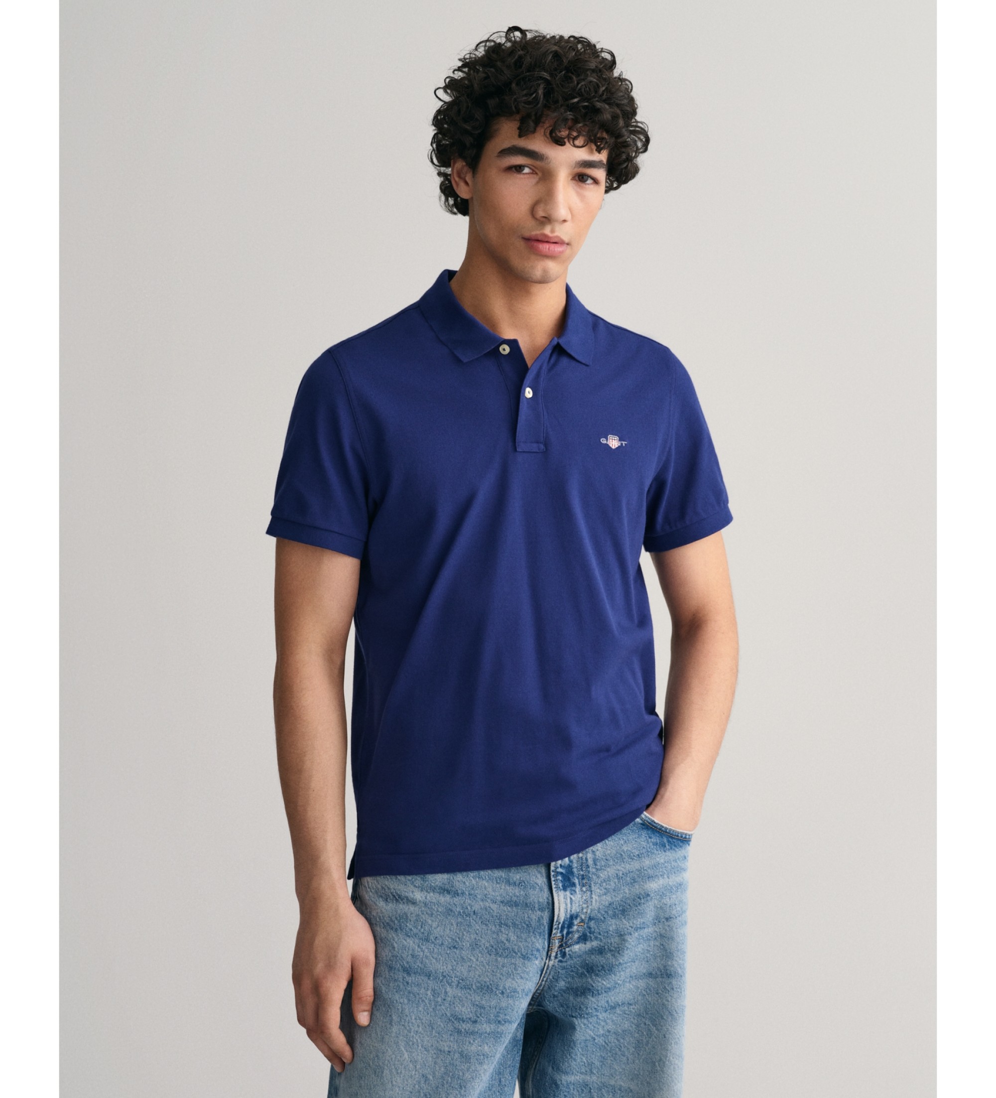 Gant für Herren. 2210 Piqué-Poloshirt Regular Fit Shield navy (XXL), Lässig, Baumwolle, Klassisch, Kurzarm, Marine