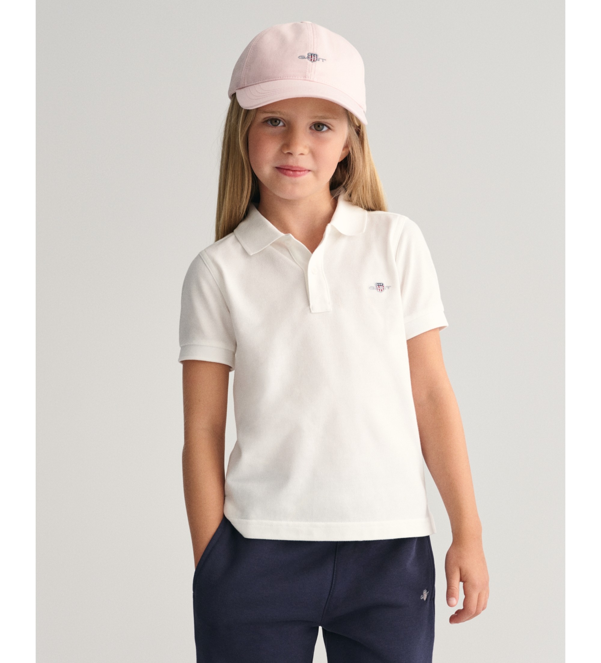 Gant Unisex für Kinder. 802546 Shield Kids weißes Piqué-Poloshirt (3/4años= 98/104cm), Lässig, Baumwolle, Kurzarm, Kinderbekleidung