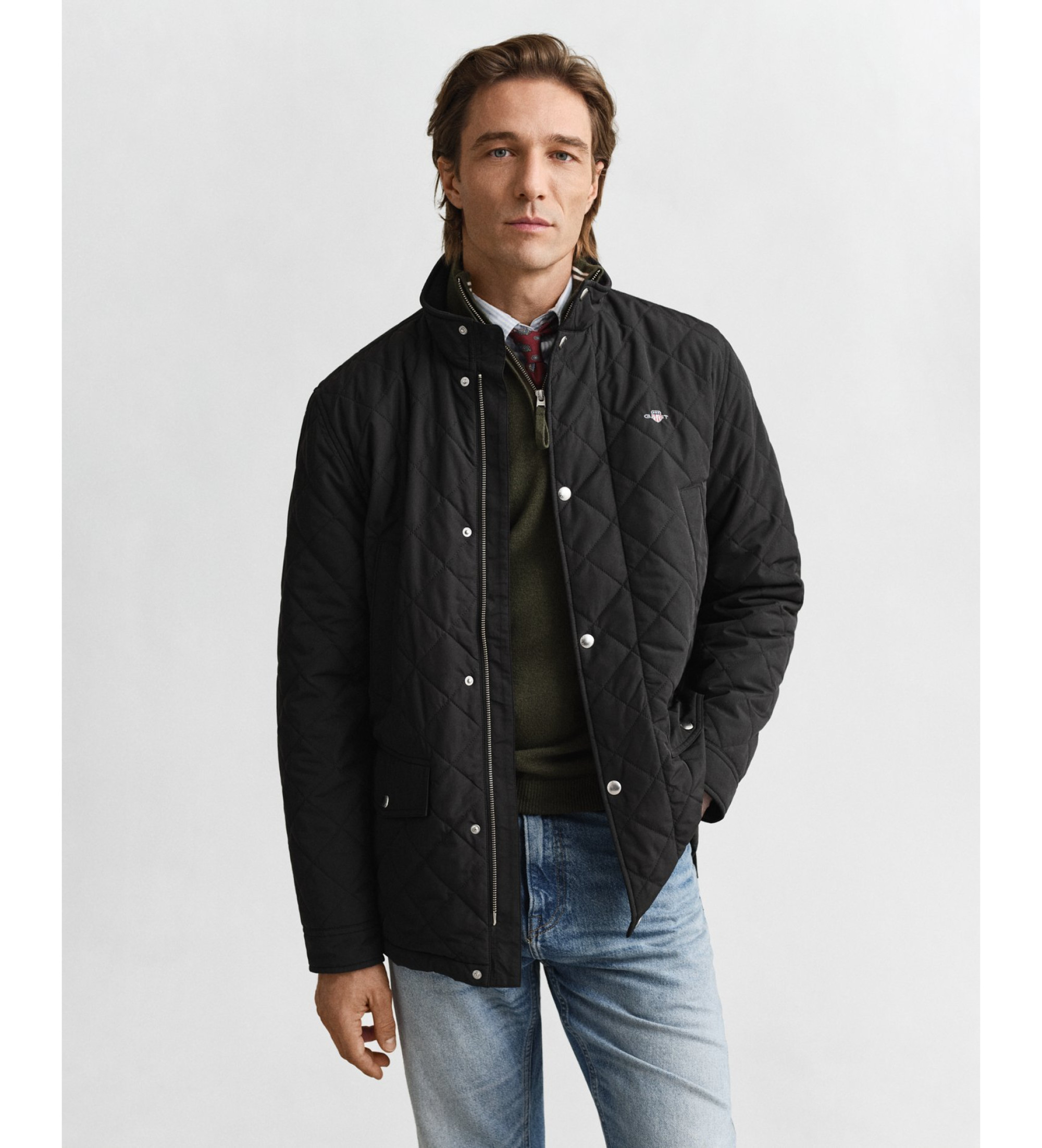 Gant für Herren. 7006497 Jacke Quilted Windcheater Mid schwarz (M), Lässig, Klassisch, Polyester