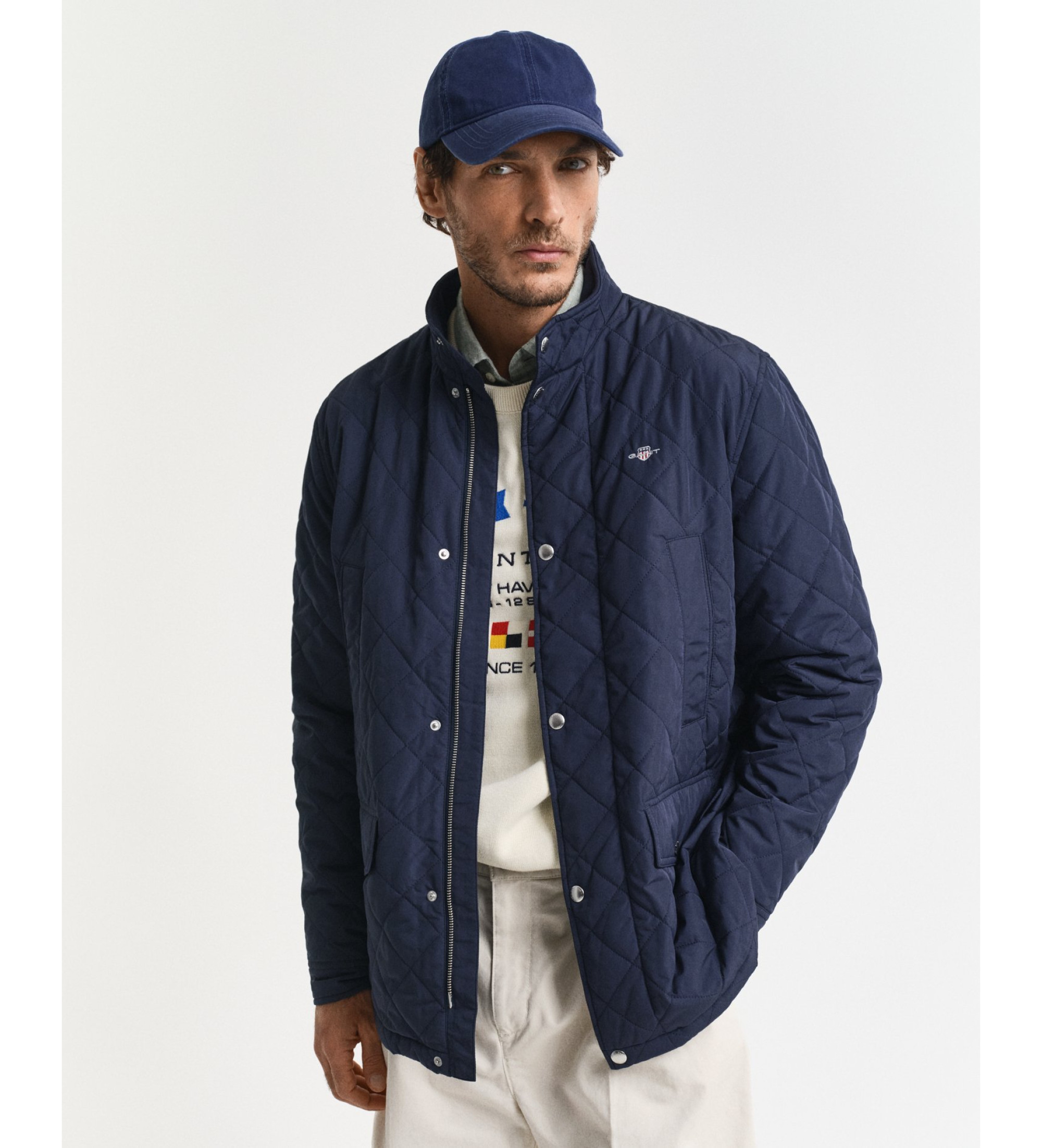 Gant für Herren. 7006497 Gesteppte Windjacke navy (XXL), Lässig, Polyester, Marine