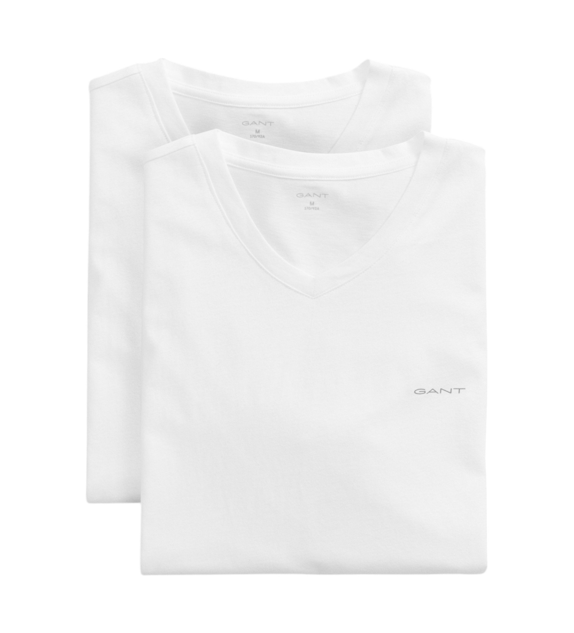 Gant für Herren. 900012018 2er-Set weiße T-Shirts mit V-Ausschnitt (XL), Heimtextilien, Baumwolle, Kurzarm