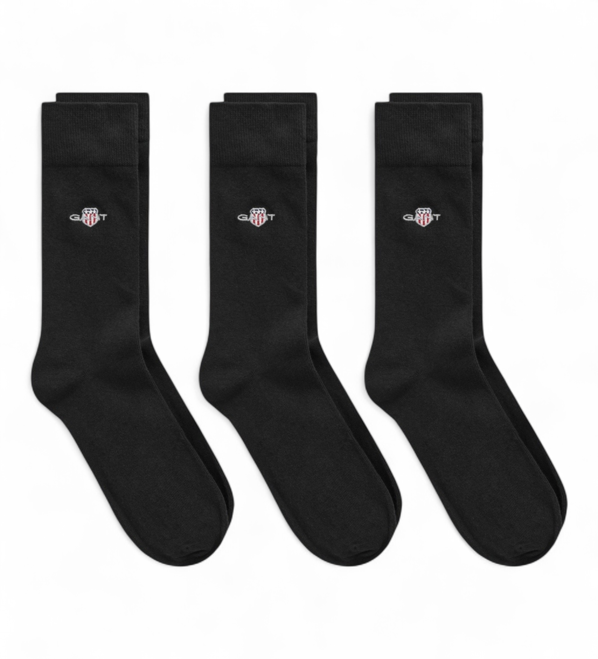 Gant für Herren. 9960270 Shield Socken 3er-Pack schwarz (43-45-), Lässig, Baumwolle