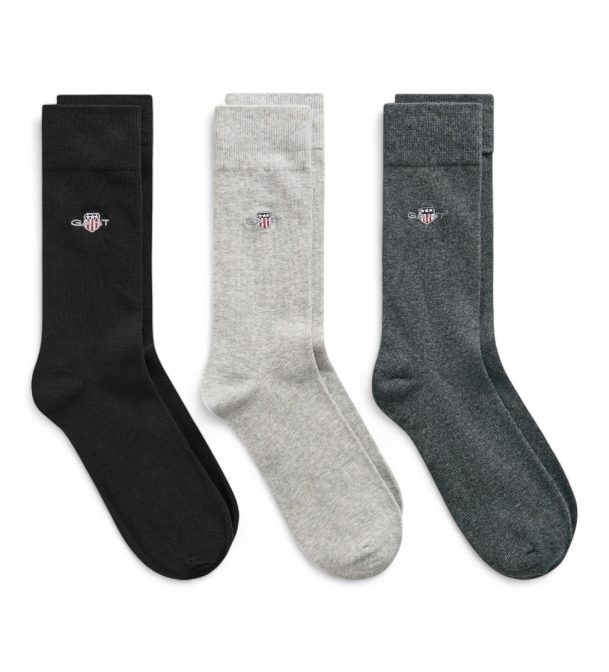 Gant für Herren. 9960270 Shield Socken 3er-Pack, meliert anthrazitgrau (43-45-), Lässig, Baumwolle