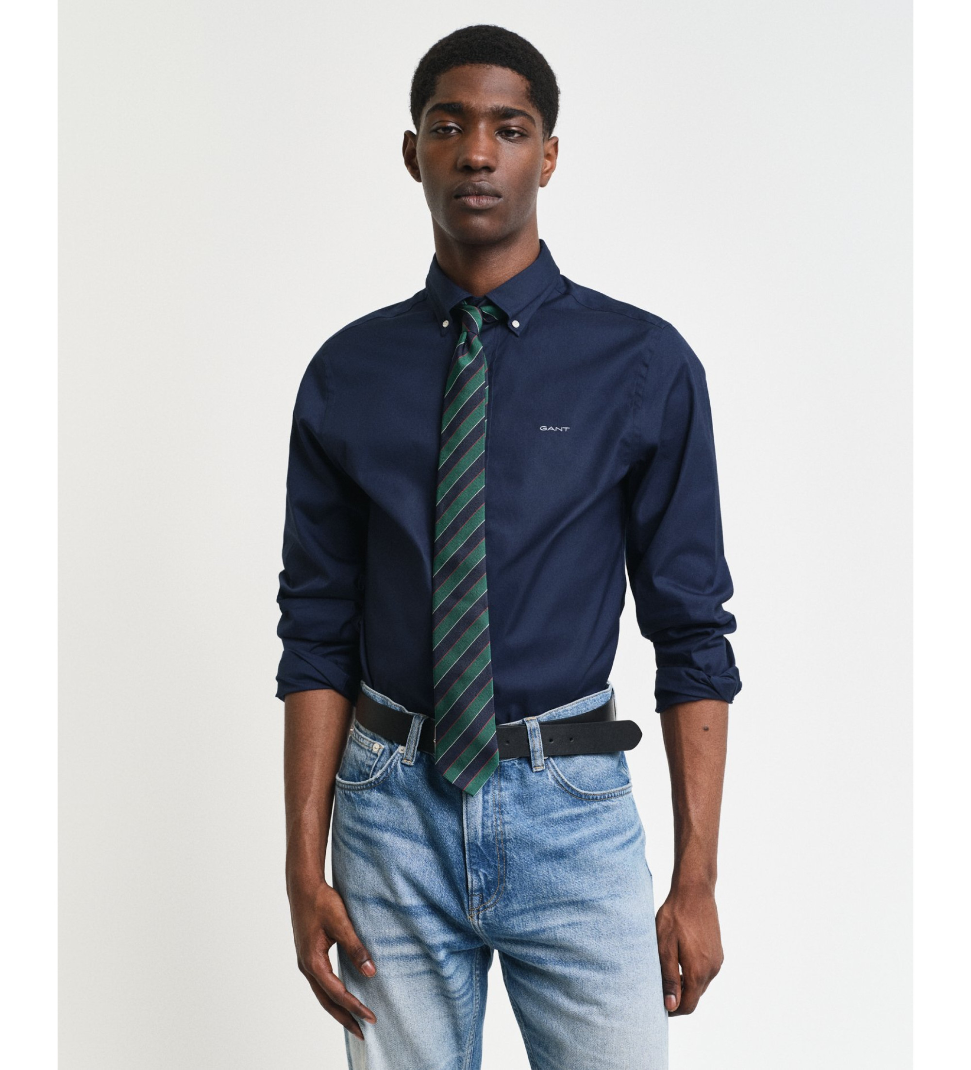 Gant für Herren. 3000302 Pinpoint Slim Fit Oxford Hemd navy (4XL), Lässig, Baumwolle, Klassisch, Langarm, Marine