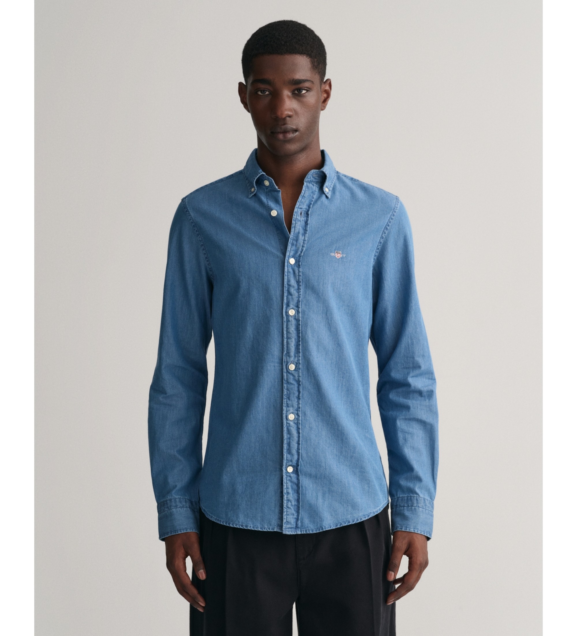 Gant für Herren. 3000402 Slim Fit Hemd blau (S), Lässig, Baumwolle, Langarm