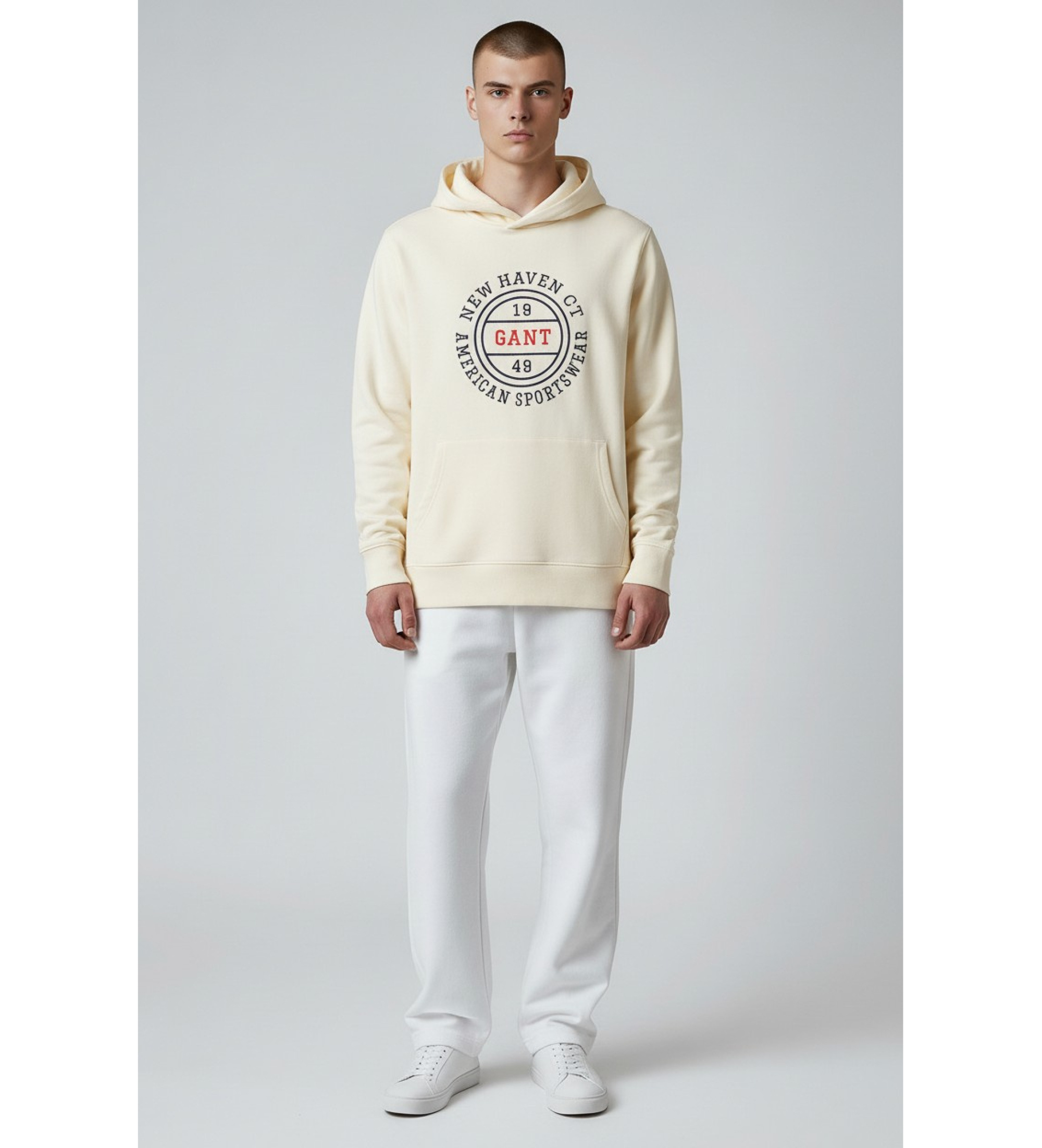 Gant für Herren. 2067110 Grafisches beigefarbenes Sweatshirt (XL), Lässig, Baumwolle