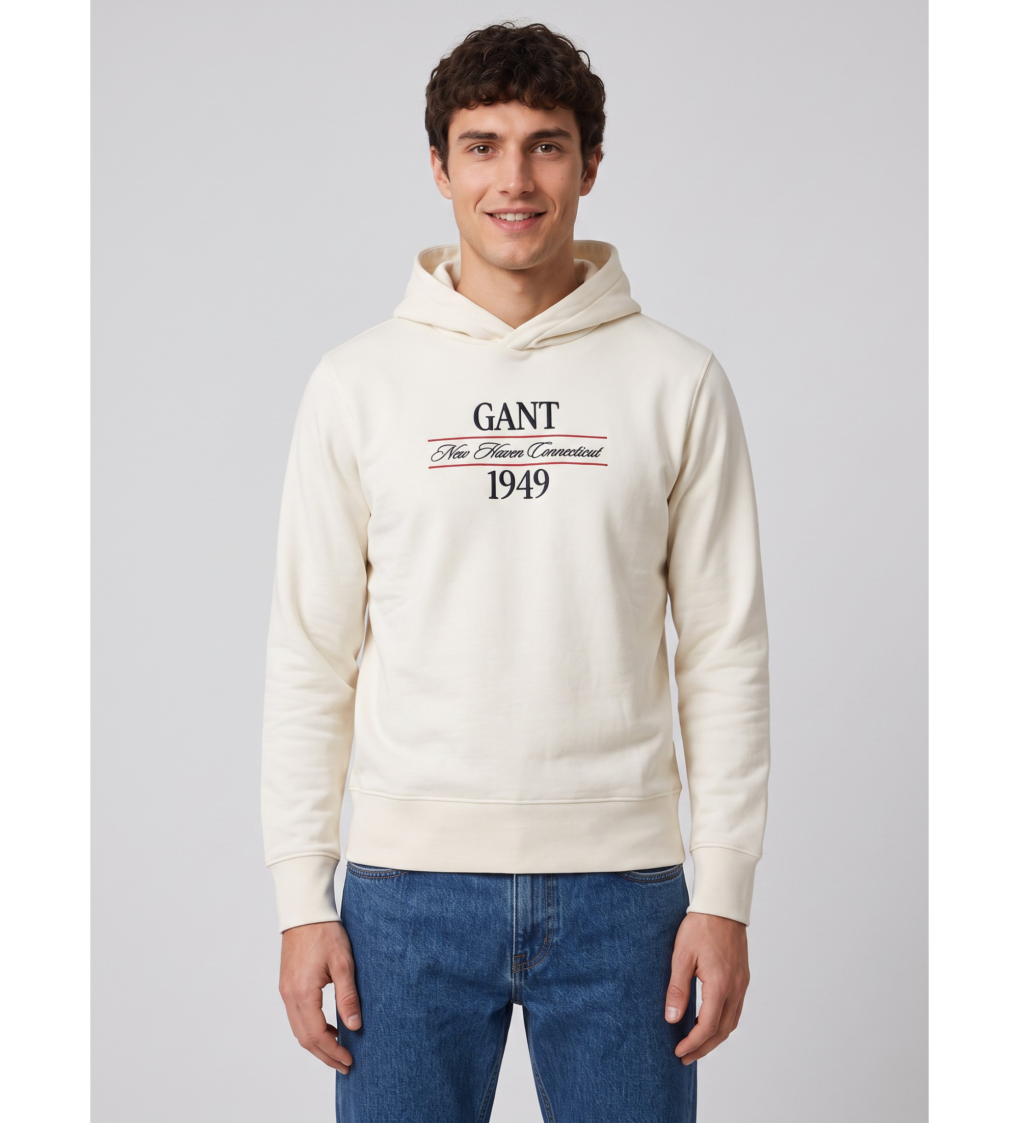 Gant für Herren. 2067157 Grafik-Kapuzensweatshirt cremeweiss (S), Weiß, Lässig, Baumwolle