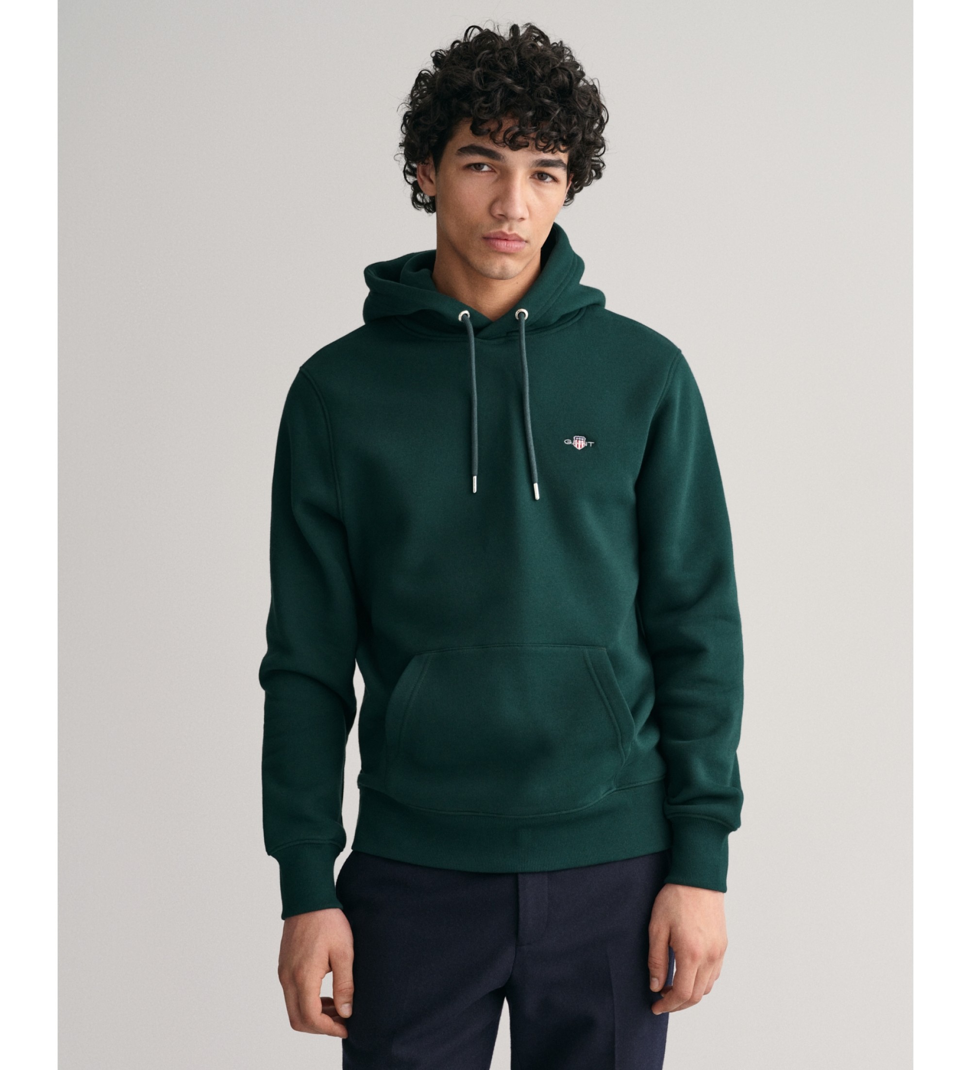 Gant für Herren. 2007058 Shield Hoodie grün (M), Lässig, Baumwolle, Langarm
