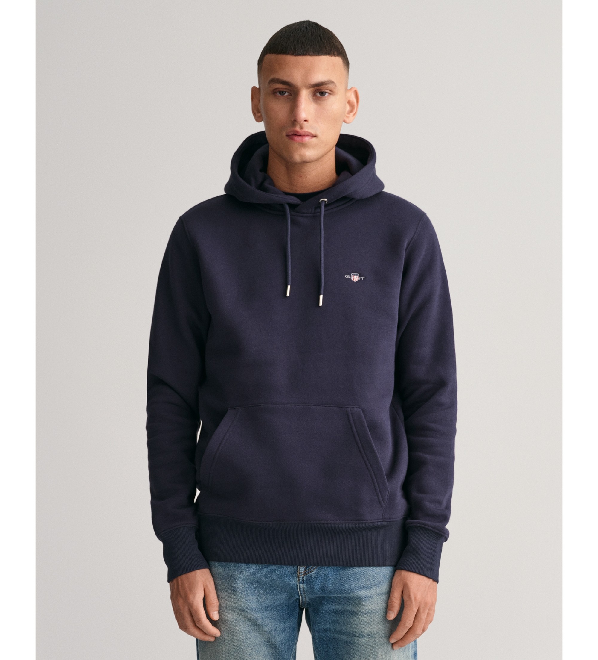 Gant für Herren. 2007058 Shield Hoodie blau (M), Lässig, Baumwolle, Langarm, Marine
