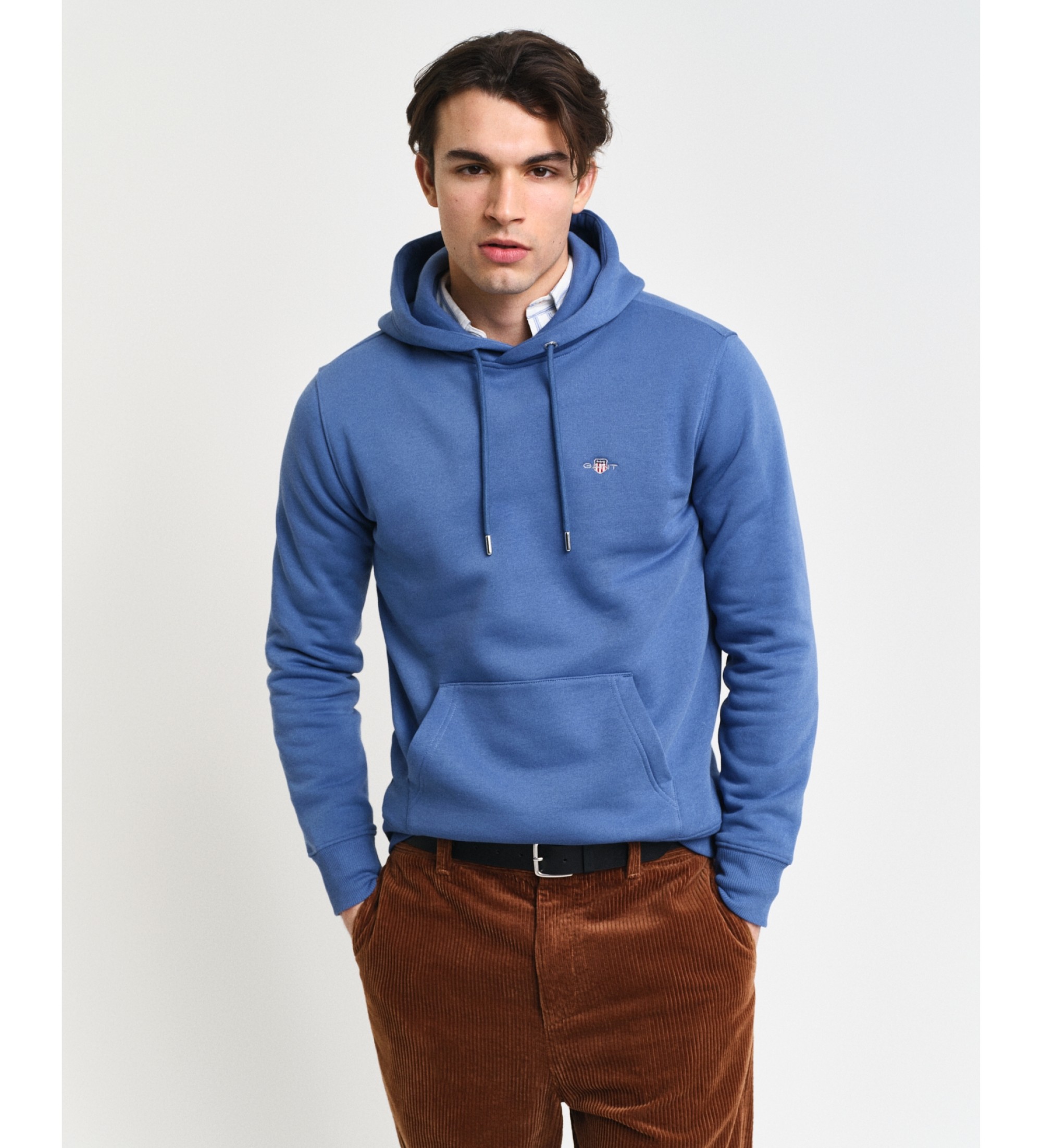 Gant für Herren. 2007058 Shield Hoodie blau (M), Lässig, Baumwolle