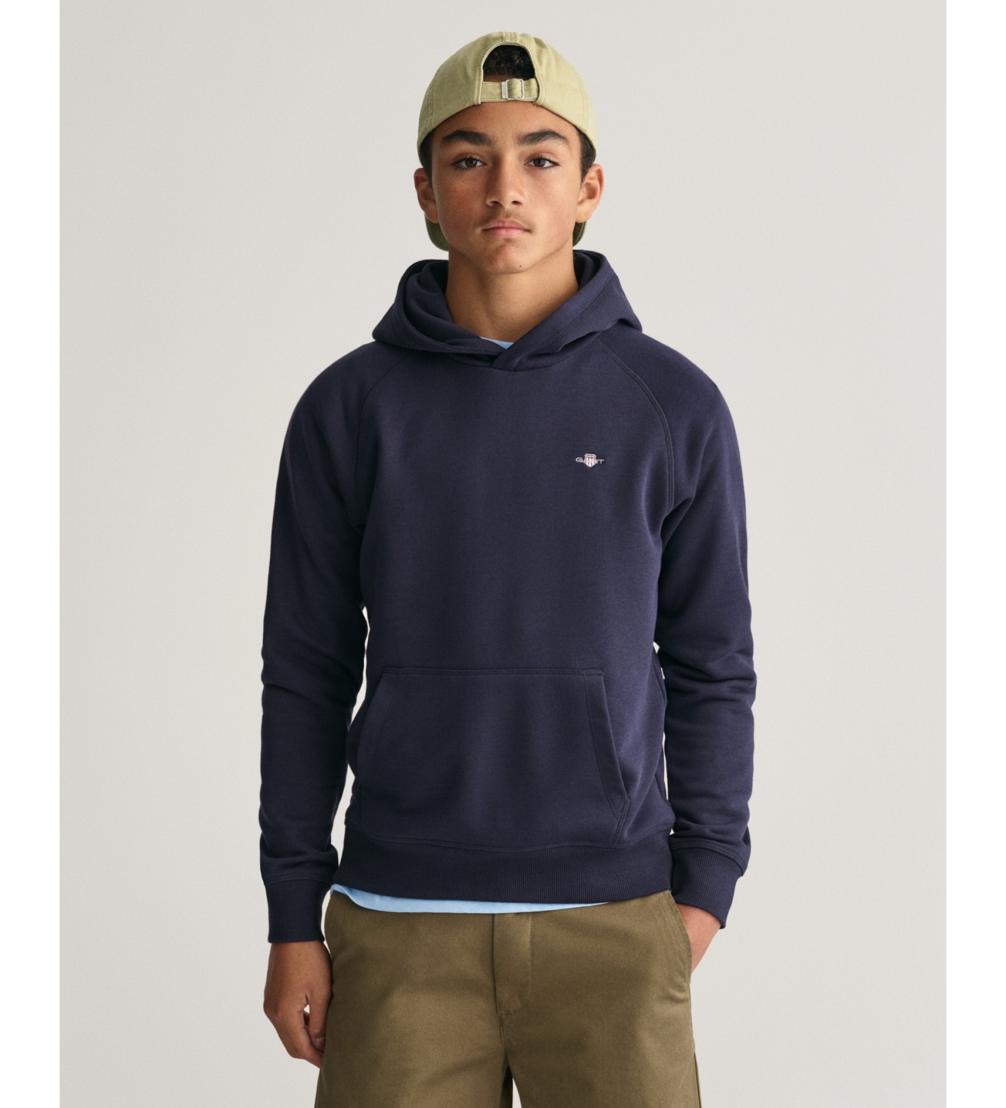 Gant Unisex für Kinder. 906878 Kapuzenpulli Shield Teens navy (9/10años= 134/140cm), Lässig, Baumwolle, Langarm, Marine, Kinderbekleidung