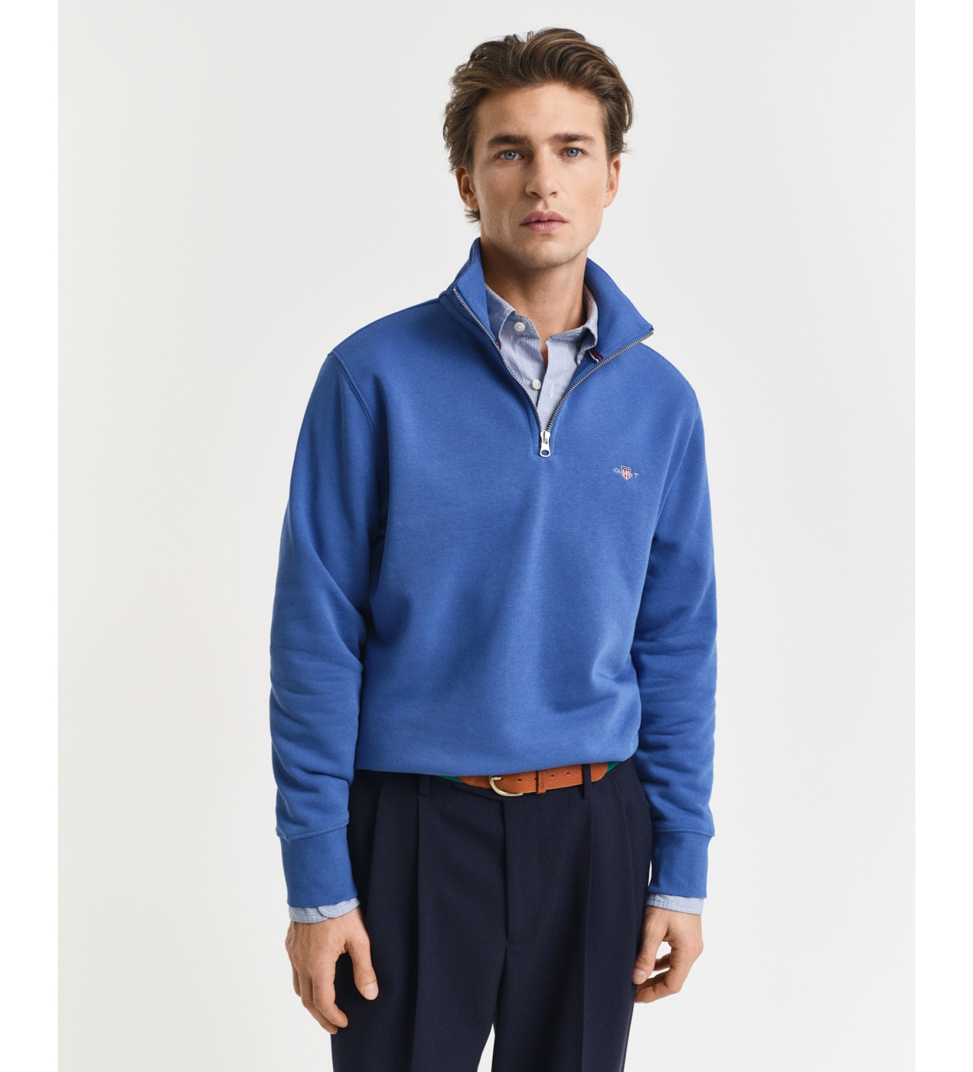 Gant für Herren. 2008005 Shield Sweatshirt Rich Blau (XL), Lässig, Baumwolle