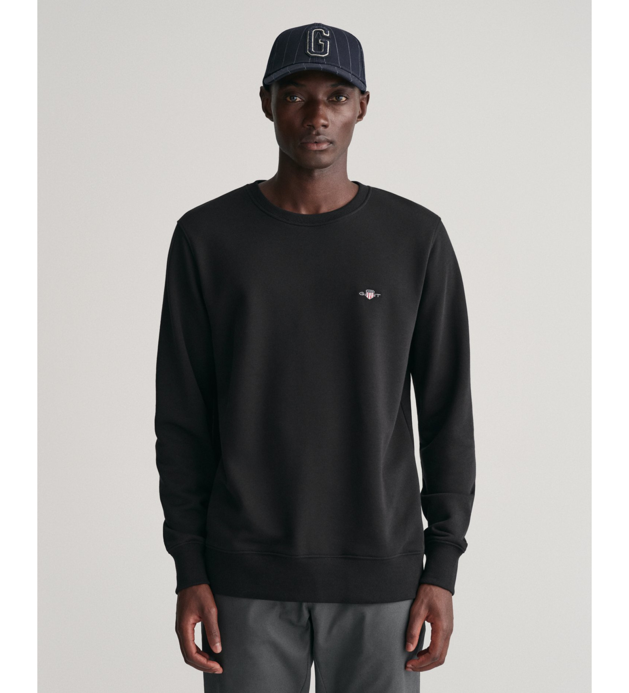 Gant für Herren. 2006065 Shield Sweatshirt mit Rundhalsausschnitt schwarz (S), Lässig, Baumwolle
