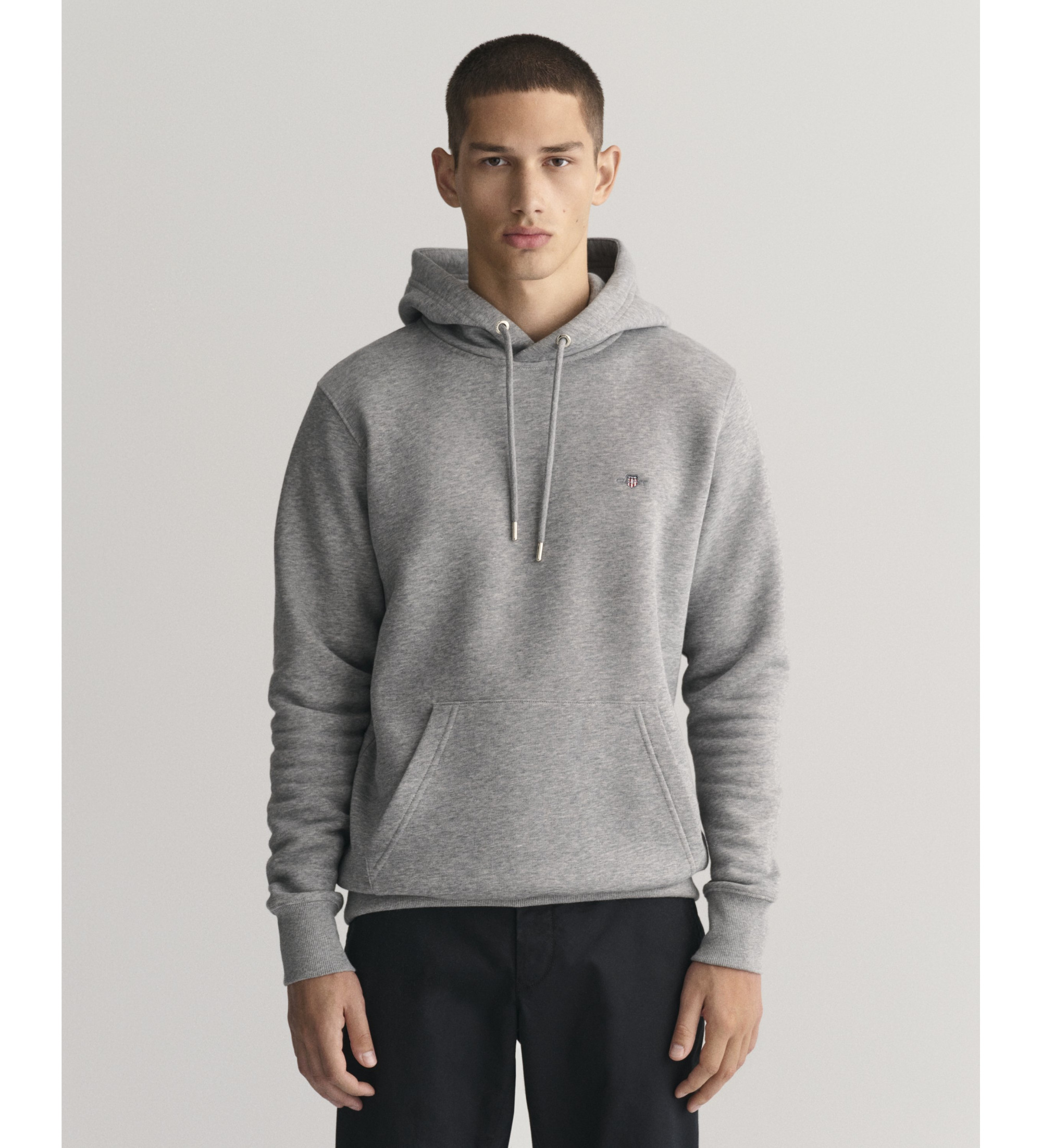 Gant für Herren. 2007058 Sweatshirt mit Kapuze und grauem Schild (5XL), Lässig, Baumwolle, Langarm