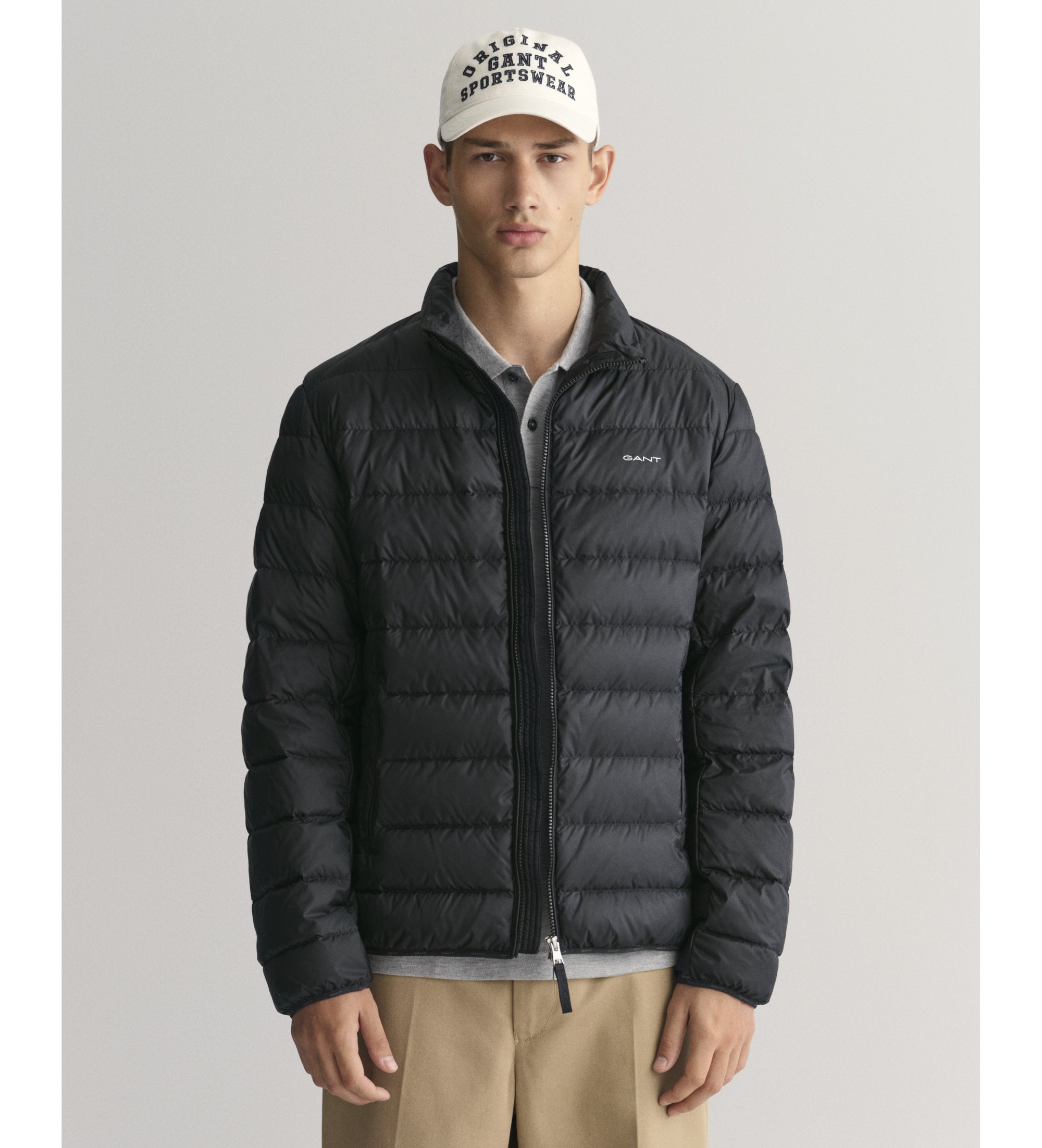 Gant für Herren. 7006298 Leichte Daunenjacke schwarz (M), Lässig, Recyceltes Polyester, Nachhaltig