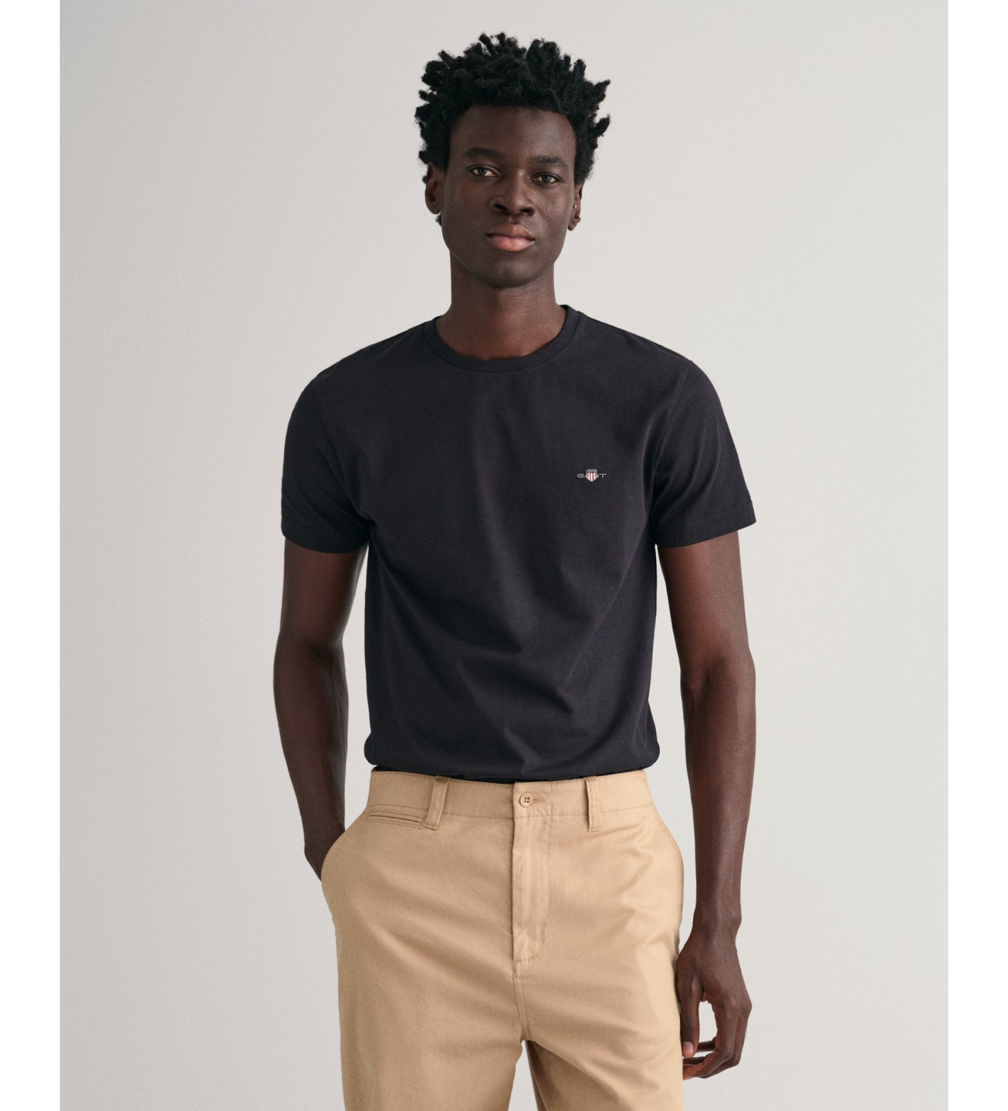 Gant für Herren. 2003185 Slim Fit Shield T-shirt schwarz (M), Lässig, Baumwolle, Kurzarm