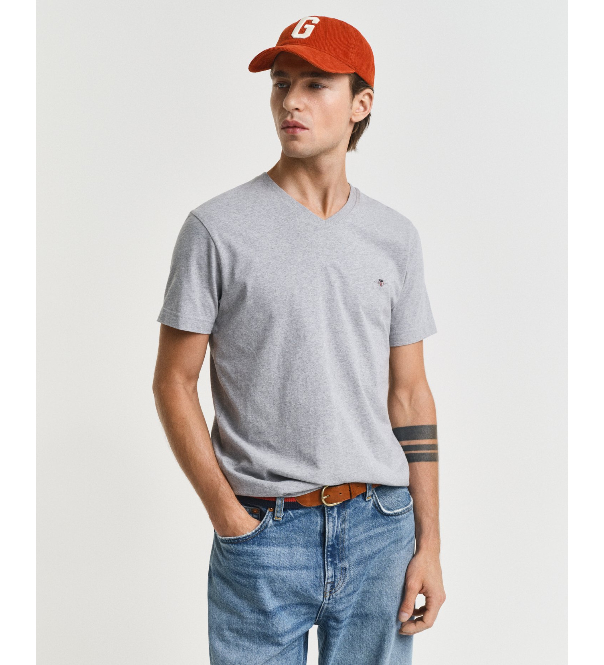 Gant für Herren. 2003186 Slim Fit Schild-T-Shirt grau (XXL), Lässig, Baumwolle, Kurzarm