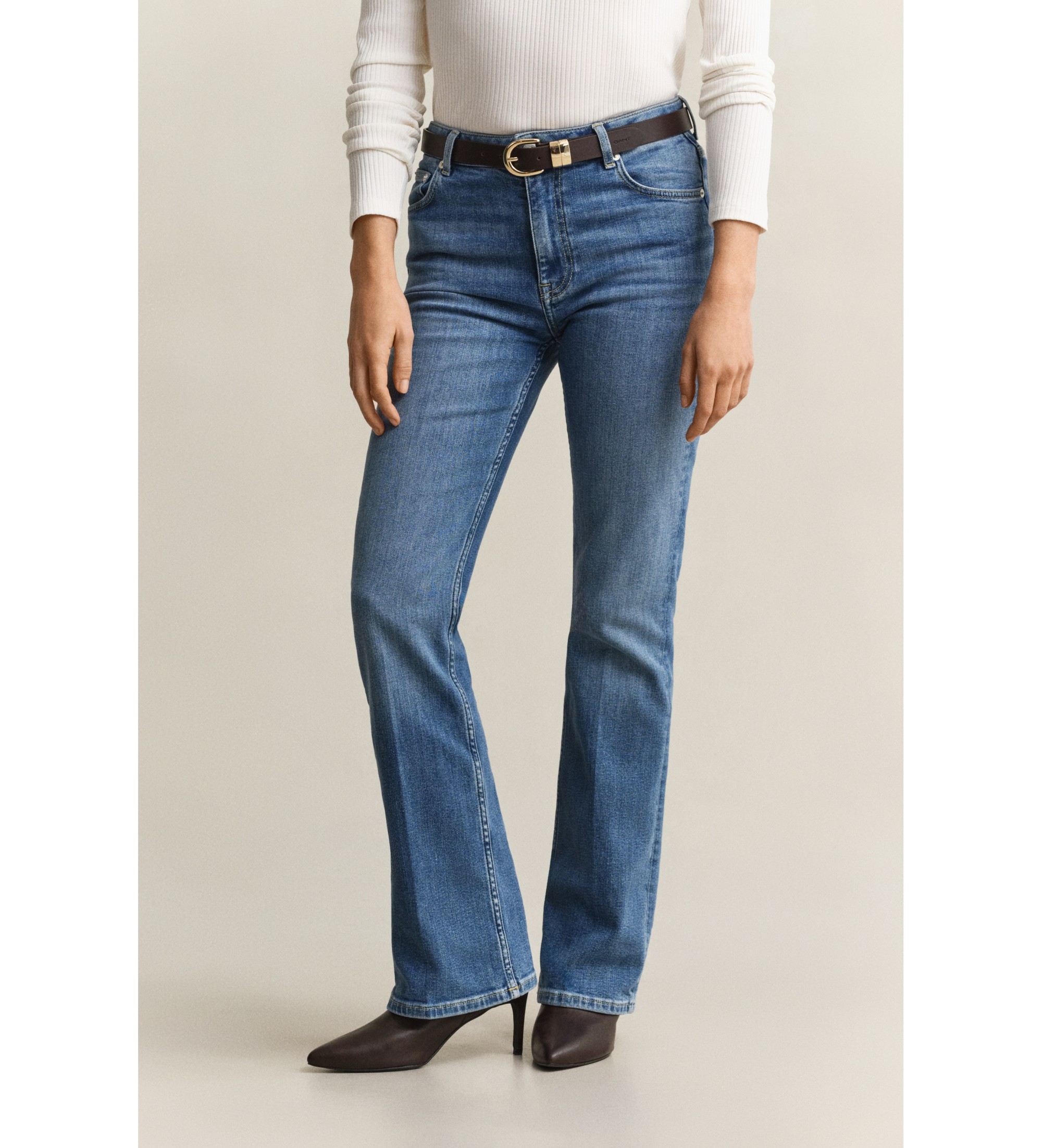 Gant für Damen. 4100307 Elastische ausgestellte Jeans in Blau (29), Lässig, Baumwolle, Denim