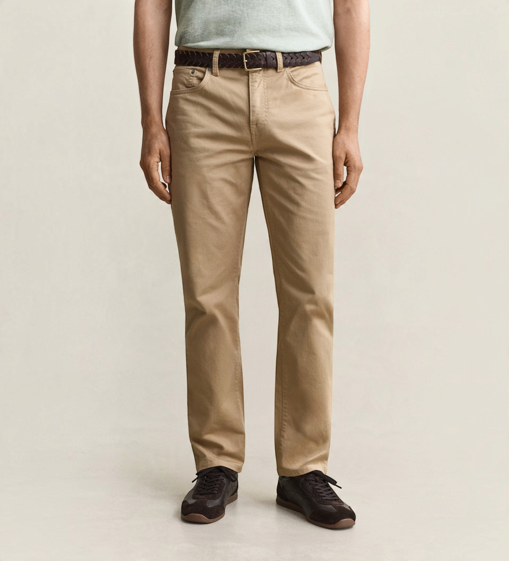 Gantvoor mannen. 1000451 Spijkerbroek woestijnbeige (32/34), Casual, Katoen