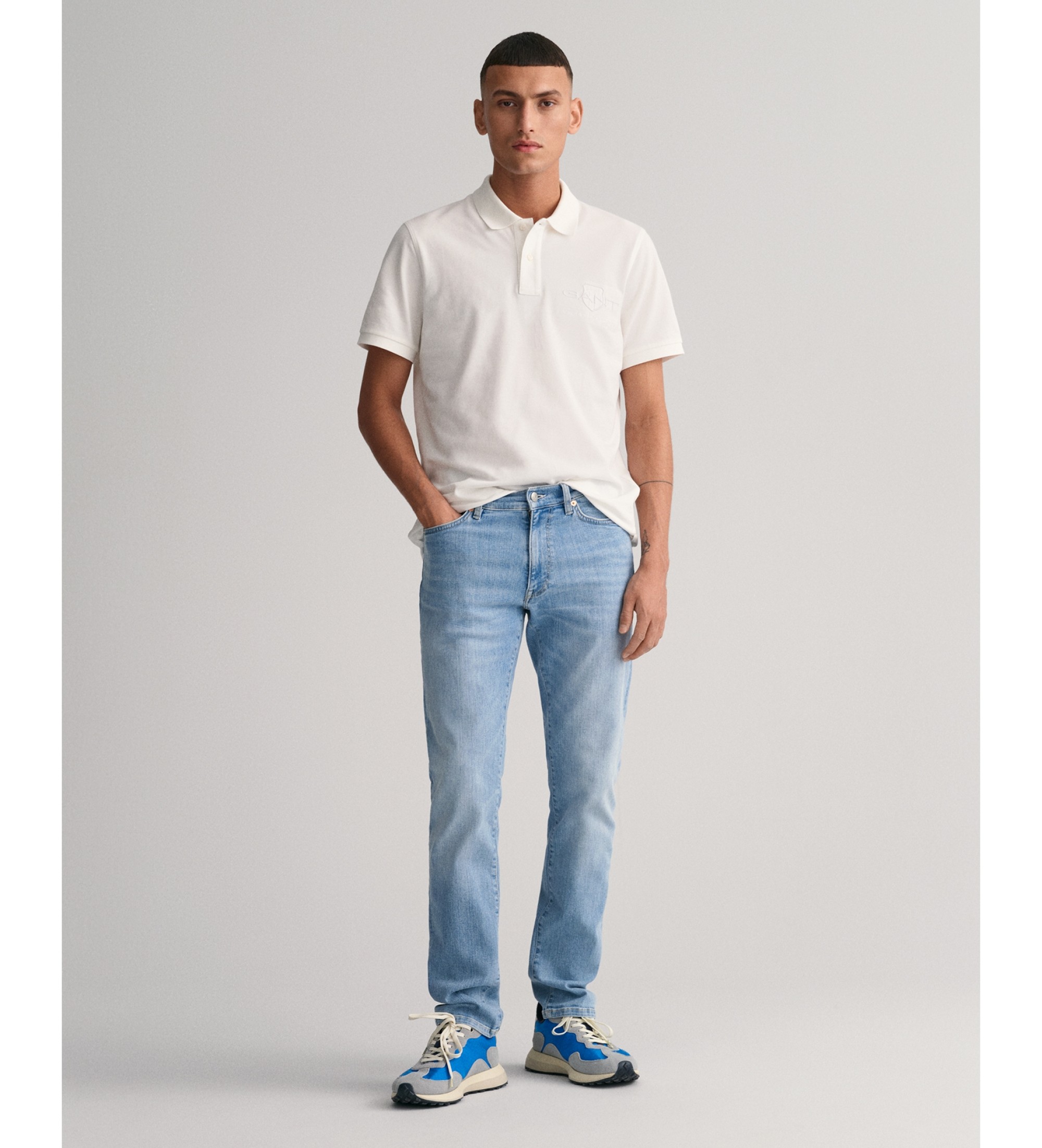 Gant für Herren. 1000264 Jeans Extra Slim Fit Active Recover blau (30/34), Lässig, Baumwolle, Denim