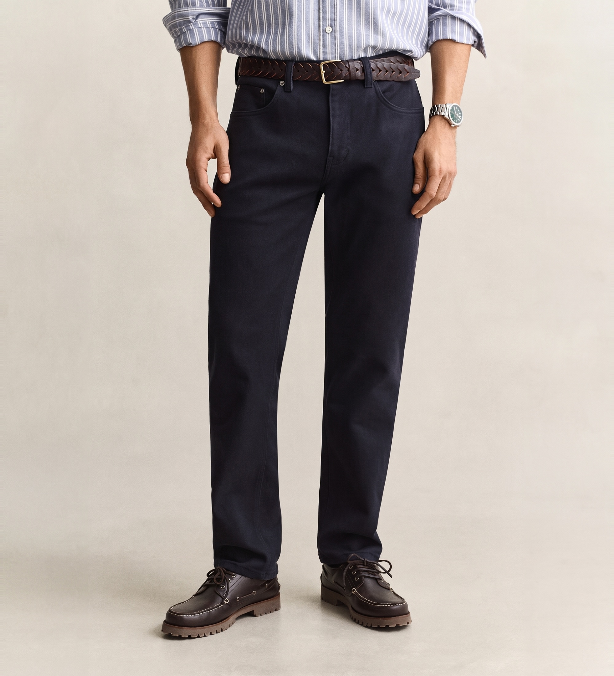 Gantvoor mannen. 1000511 Spijkerbroek Regular Fit marineblauw (38/34), Casual, Katoen, Denim