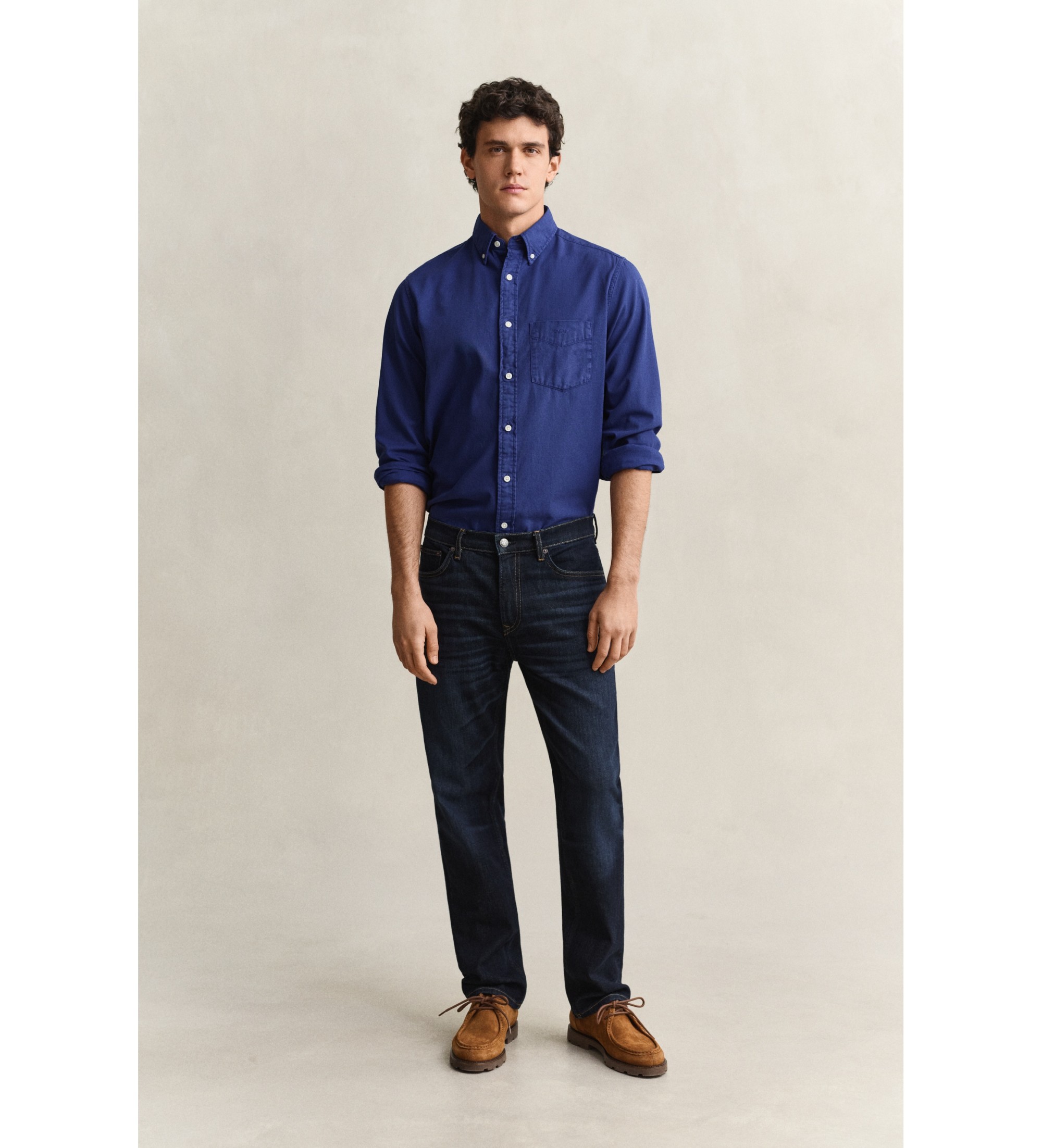 Gant für Herren. 1000011 Jeans Regular Fit Dunkelblau (33/34), Lässig, Baumwolle, Denim