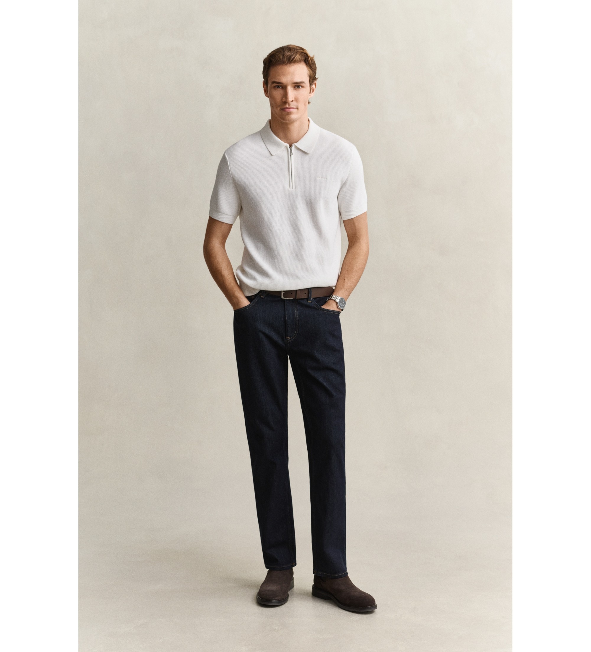 Gant für Herren. 1000021 Jeans Regular Fit dunkelblau gewaschen (40/34), Lässig, Baumwolle, Denim, Klassisch