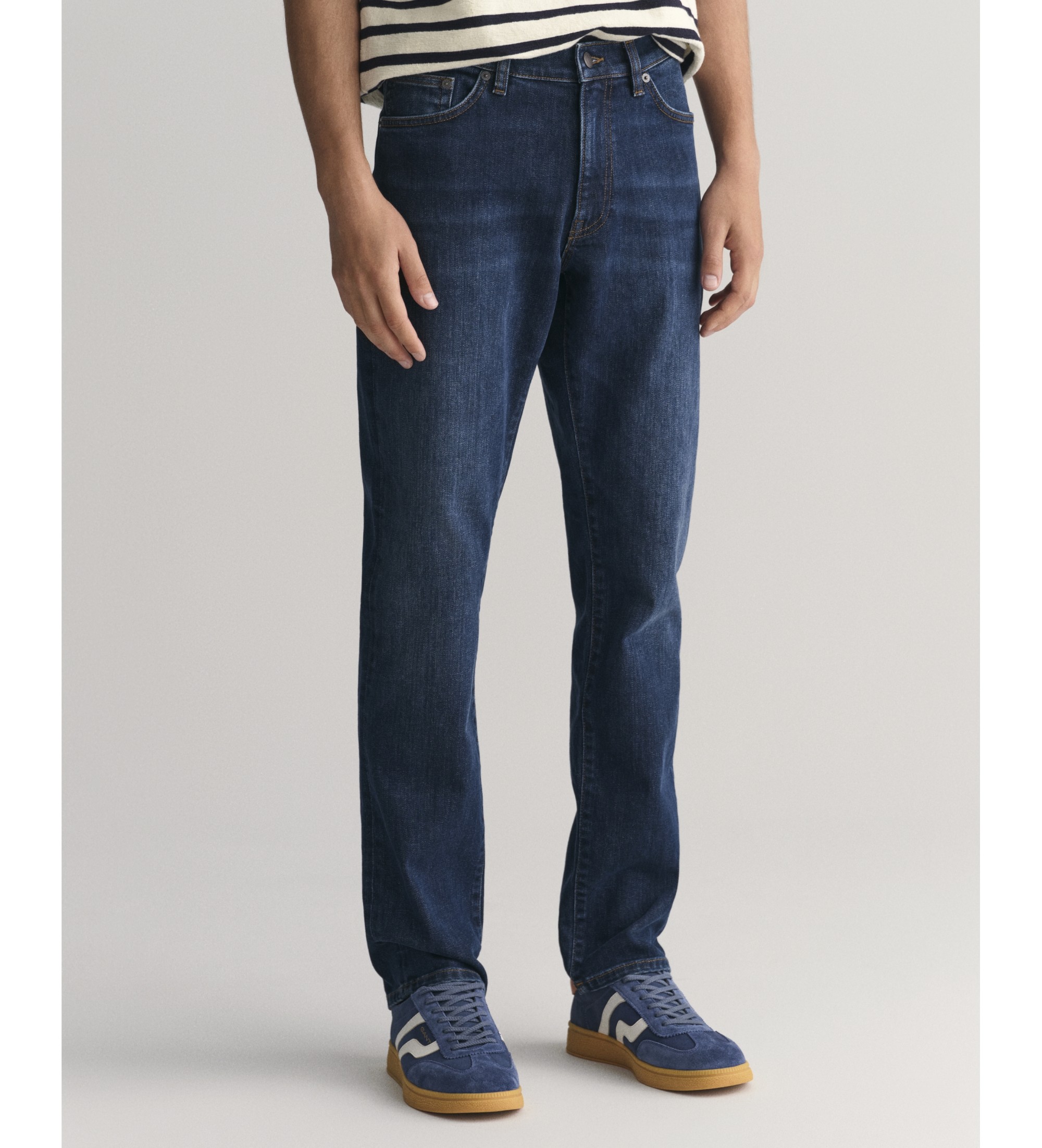 Gant für Herren. 1000260 Blaue Slim Fit Jeans (40/34), Lässig, Baumwolle, Denim, Nachhaltig